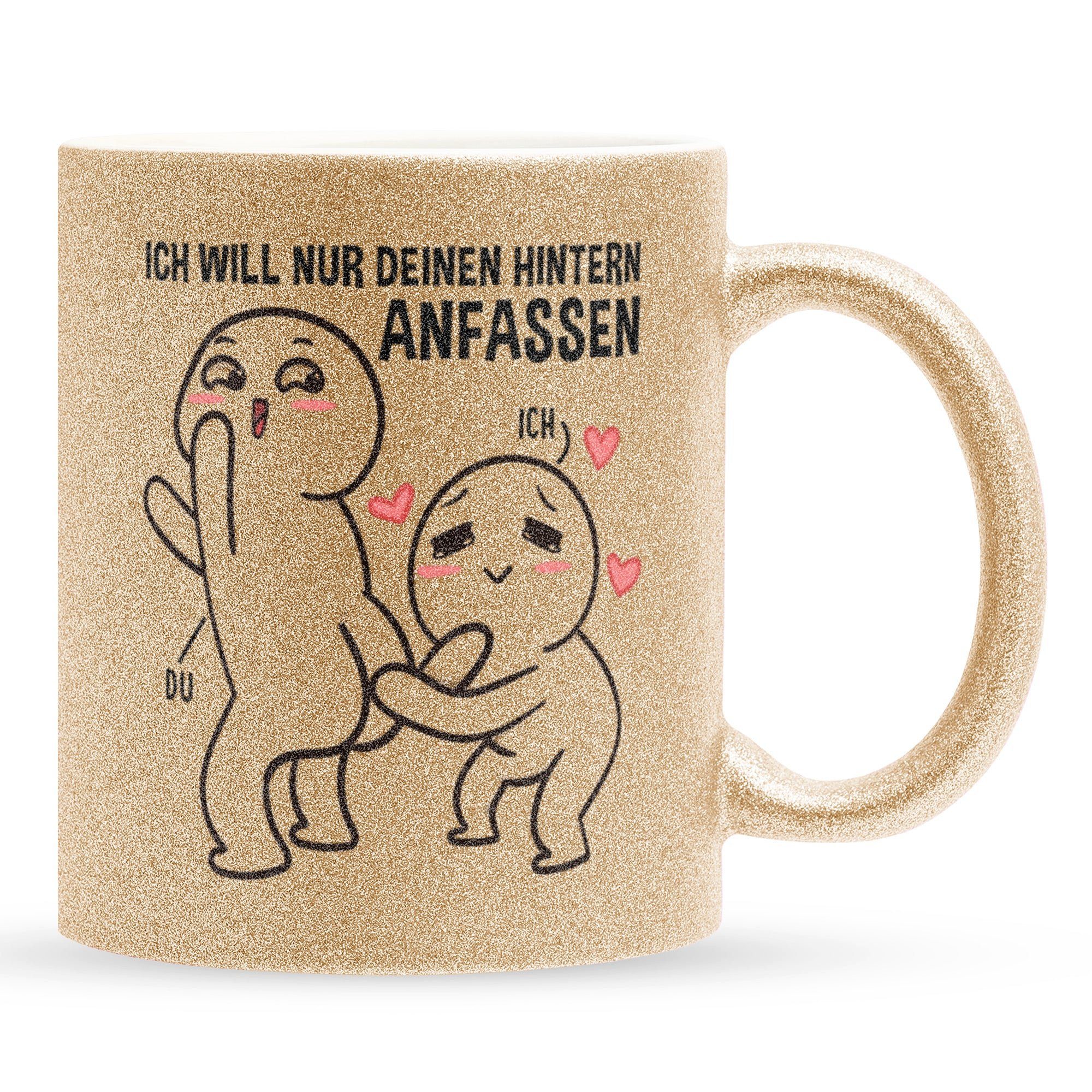 22Feels Tasse Jahrestag Geschenk Hochzeitstag Valentinstag Ehefrau Freundin Ehemann, Keramik, Glitzertasse, Made in Germany