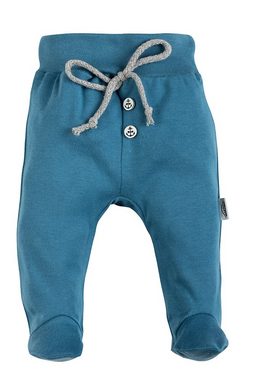 Makoma Body & Hose Babykleidung Set Wickelbody & Hose mit Fuß BlueSea Weiß (2-tlg) 100% Baumwolle