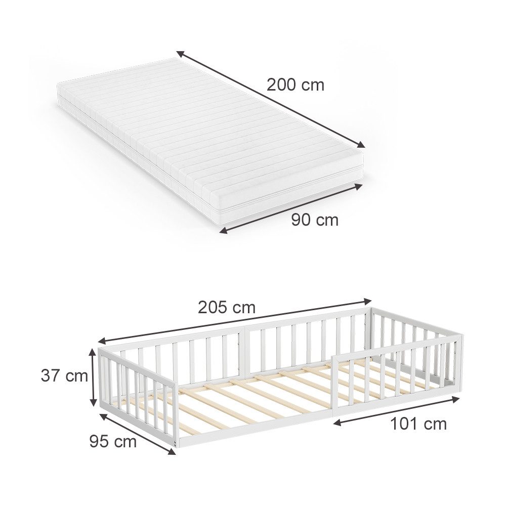 VitaliSpa® Kinderbett Minno, Weiß, 90x200 mit günstig online kaufen