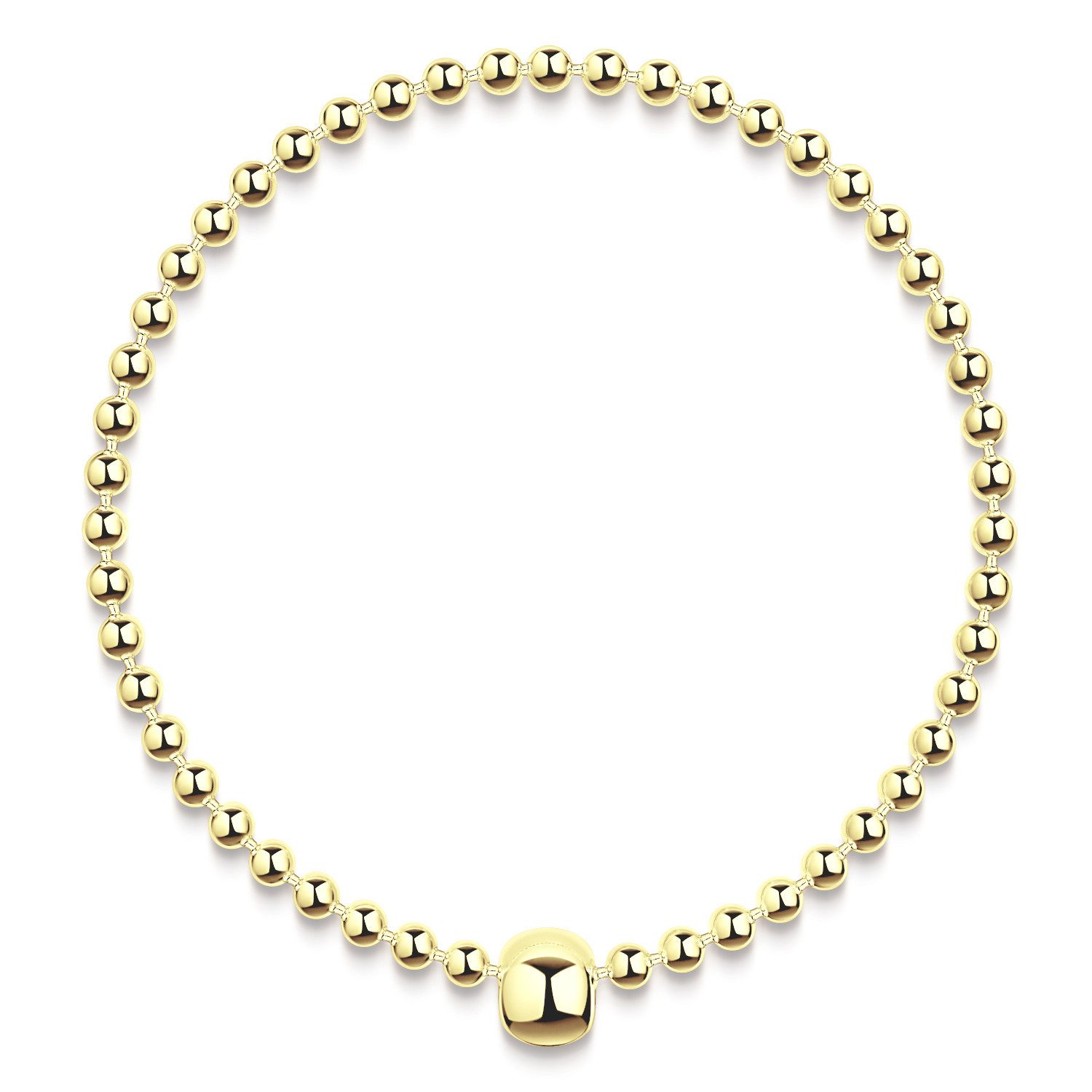 Materia Armband Damen Kugeln Stretcharmband Gold SA-94, Sterlingsilber, vergoldet