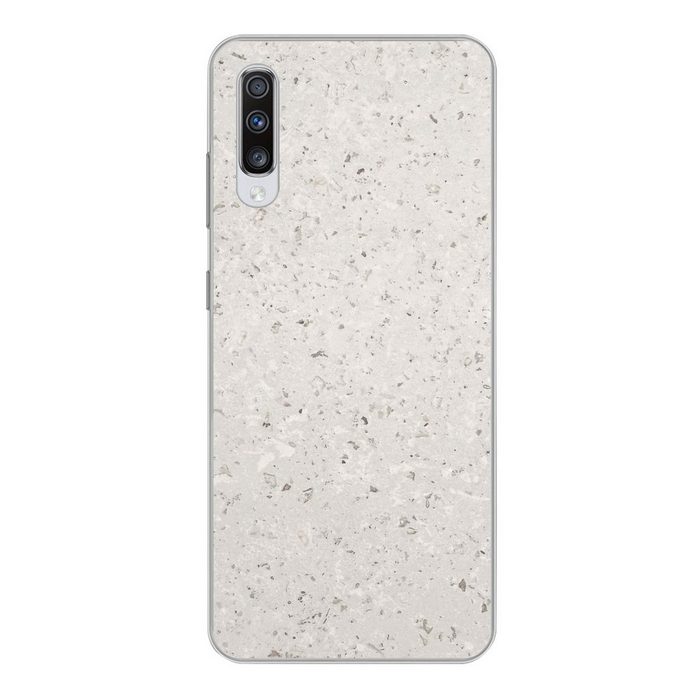 MuchoWow Handyhülle Granit - Grau - Muster - Design - Weiß Phone Case Handyhülle Samsung Galaxy A70 Silikon Schutzhülle