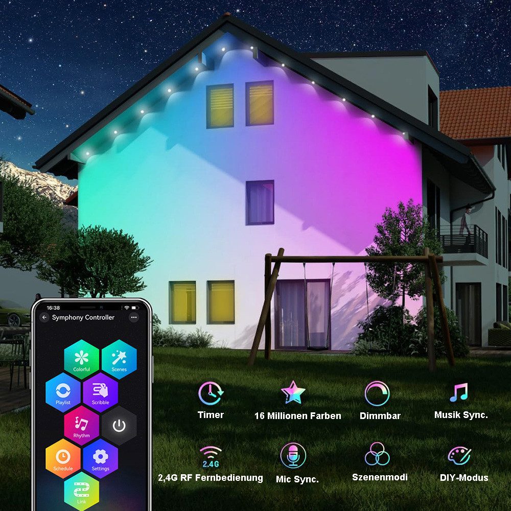 Rosnek LED Stripe RGB Lichtstreifen Außen günstig online kaufen