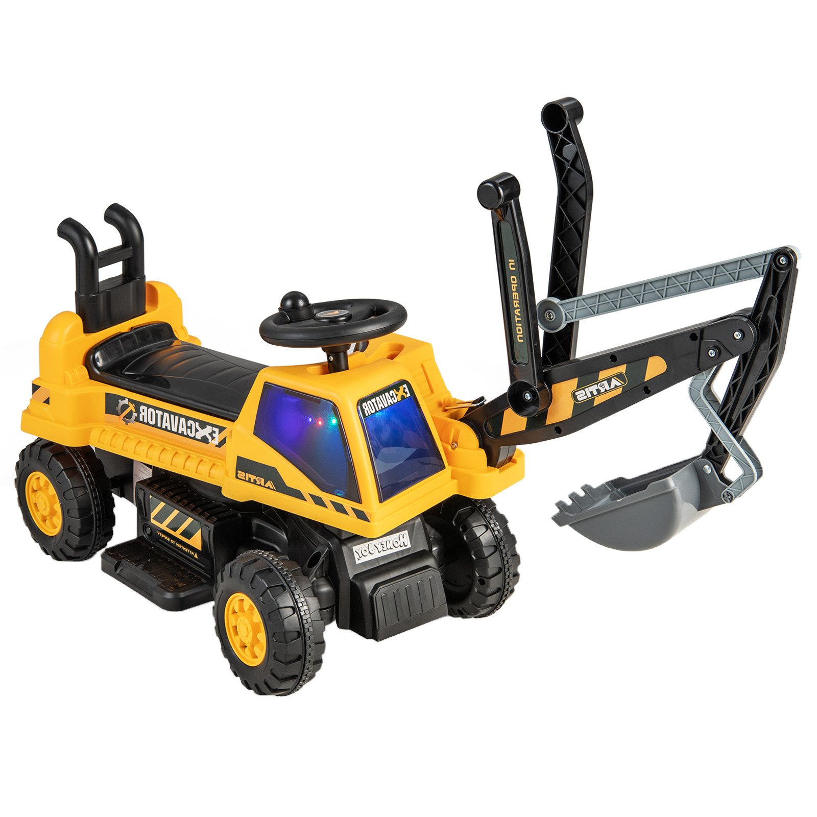 KOMFOTTEU Elektro-Kinderbagger Sitzbagger, für Kinder ab 3 Jahren