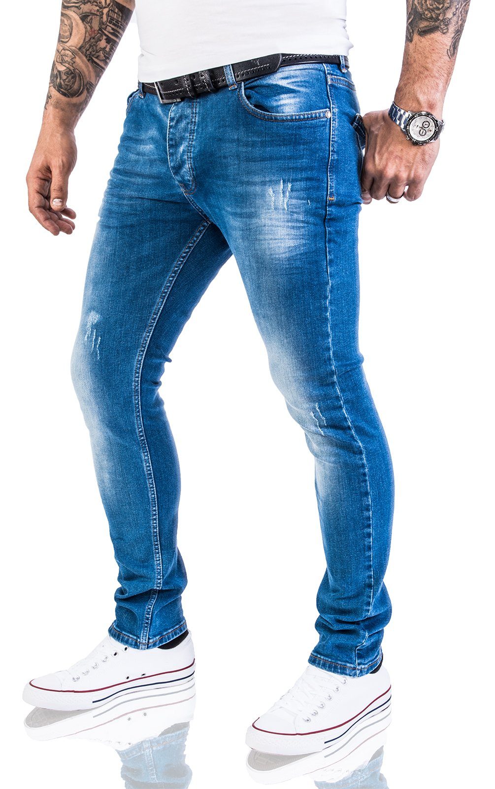 Rock Creek Slim-fit-Jeans Herren Jeans Slim Fit Blau M21 günstig online kaufen