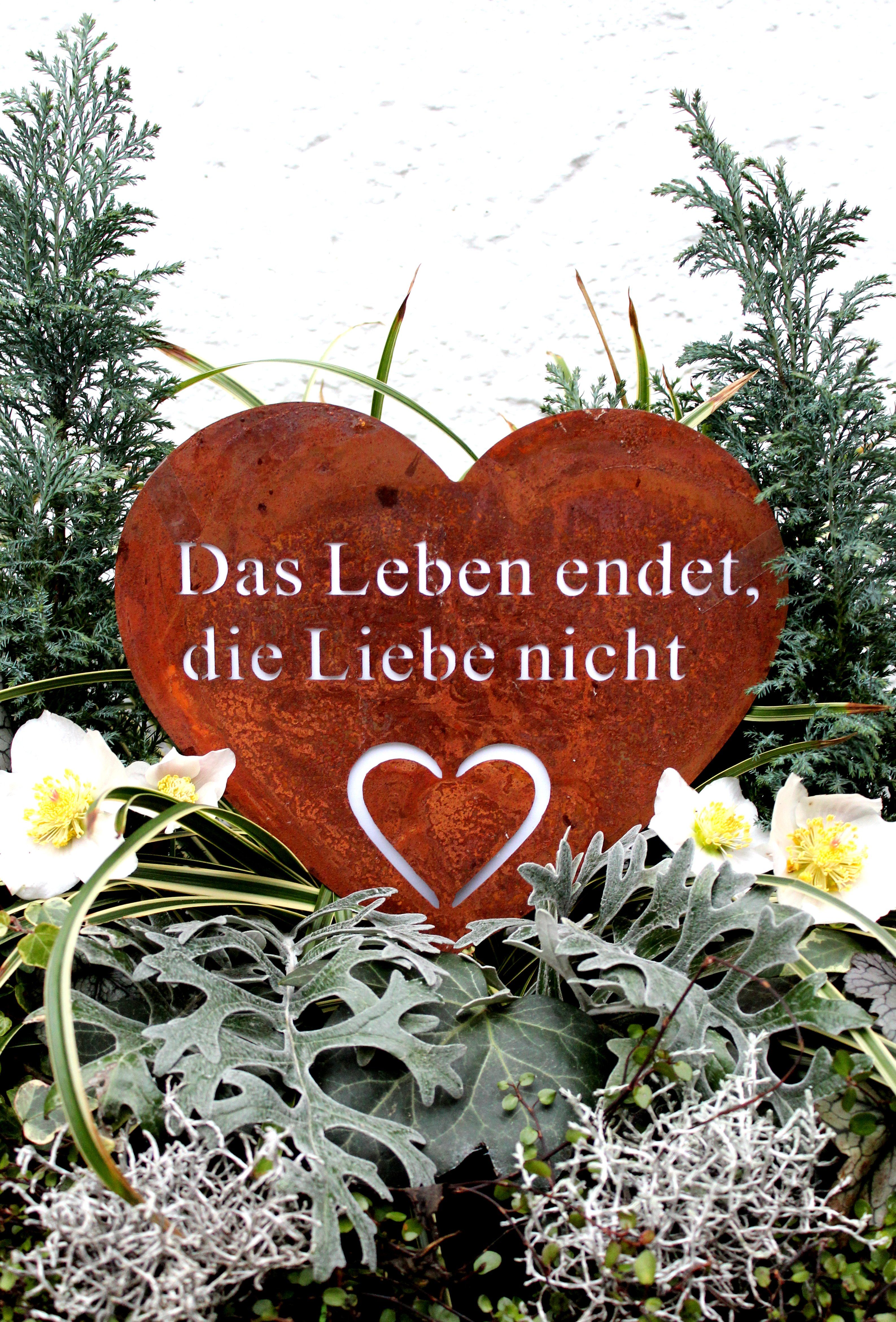 LB H&F Lilienburg Gartenstecker Grabdeko Grabschmuck Herz Rost Rostherz Gra günstig online kaufen