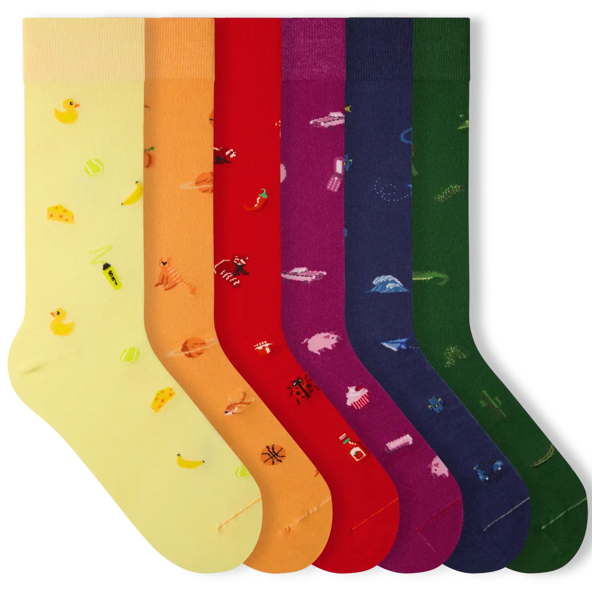 von Jungfeld Socken Signature Icons SET Baumwoll-Mischung 35-46 Unisex (6-Paar, 6 Paar) Lustige Motivsocken aus Bio-Baumwolle