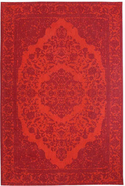Läufer Vintage Teppich handgetuftet rot, morgenland, rechteckig, Höhe: 8 mm, Vintage Design
