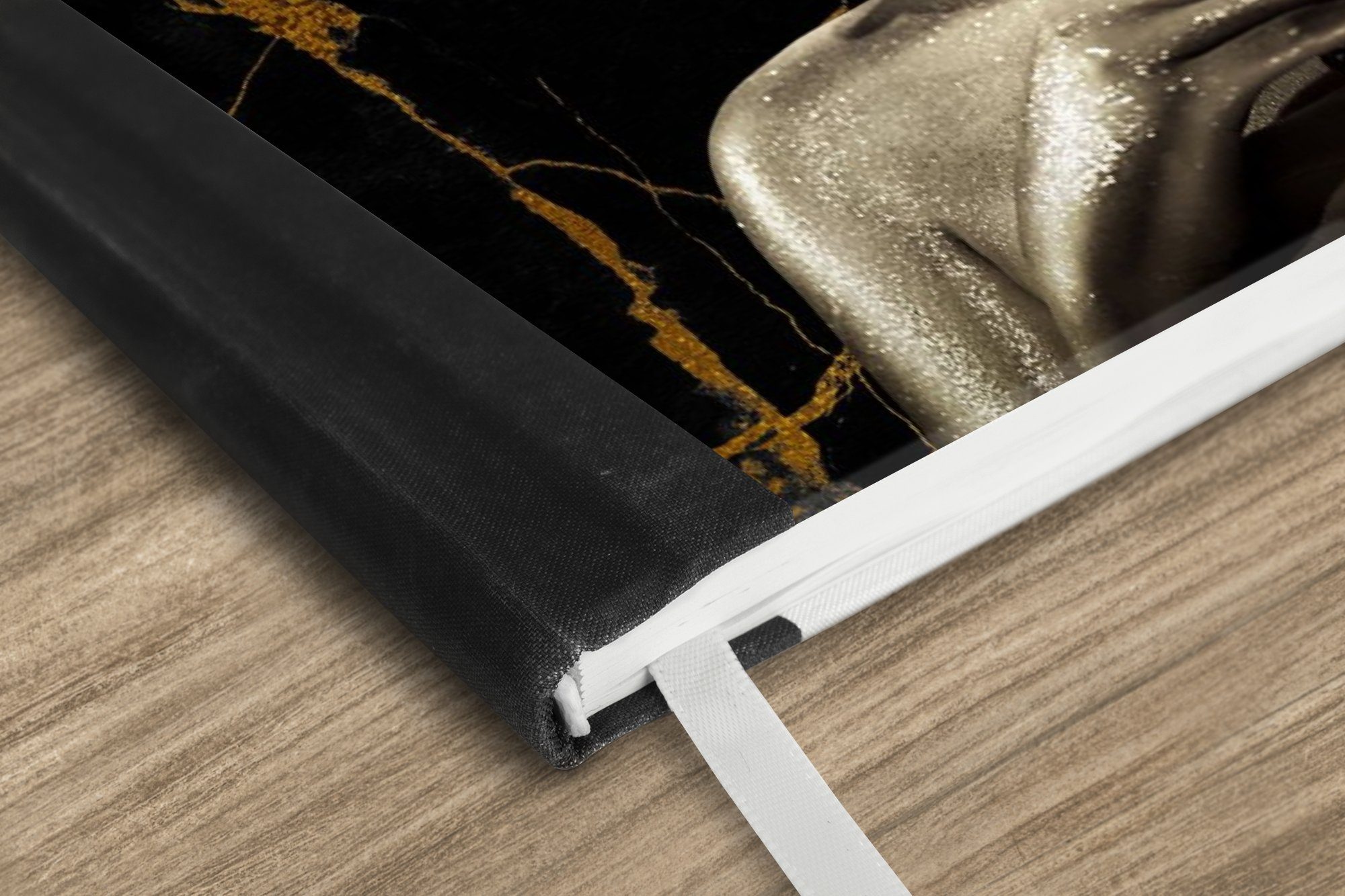 Thumbnail - MuchoWow Notizbuch Frauen - Rosen - Gold - Marmor, Notebook, Notizblock a5, Tagebuch, Journal Liniert