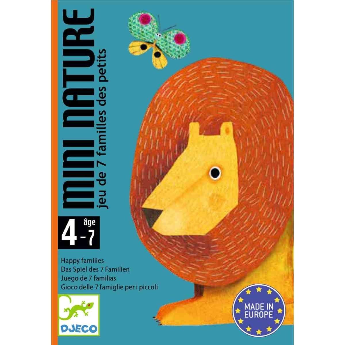 DJECO Spiel Mini Nature Beobachtungsspiel mit Tiermotiven für Kinder, Kartenspiel Mini Nature, klassisches Quartettspiel