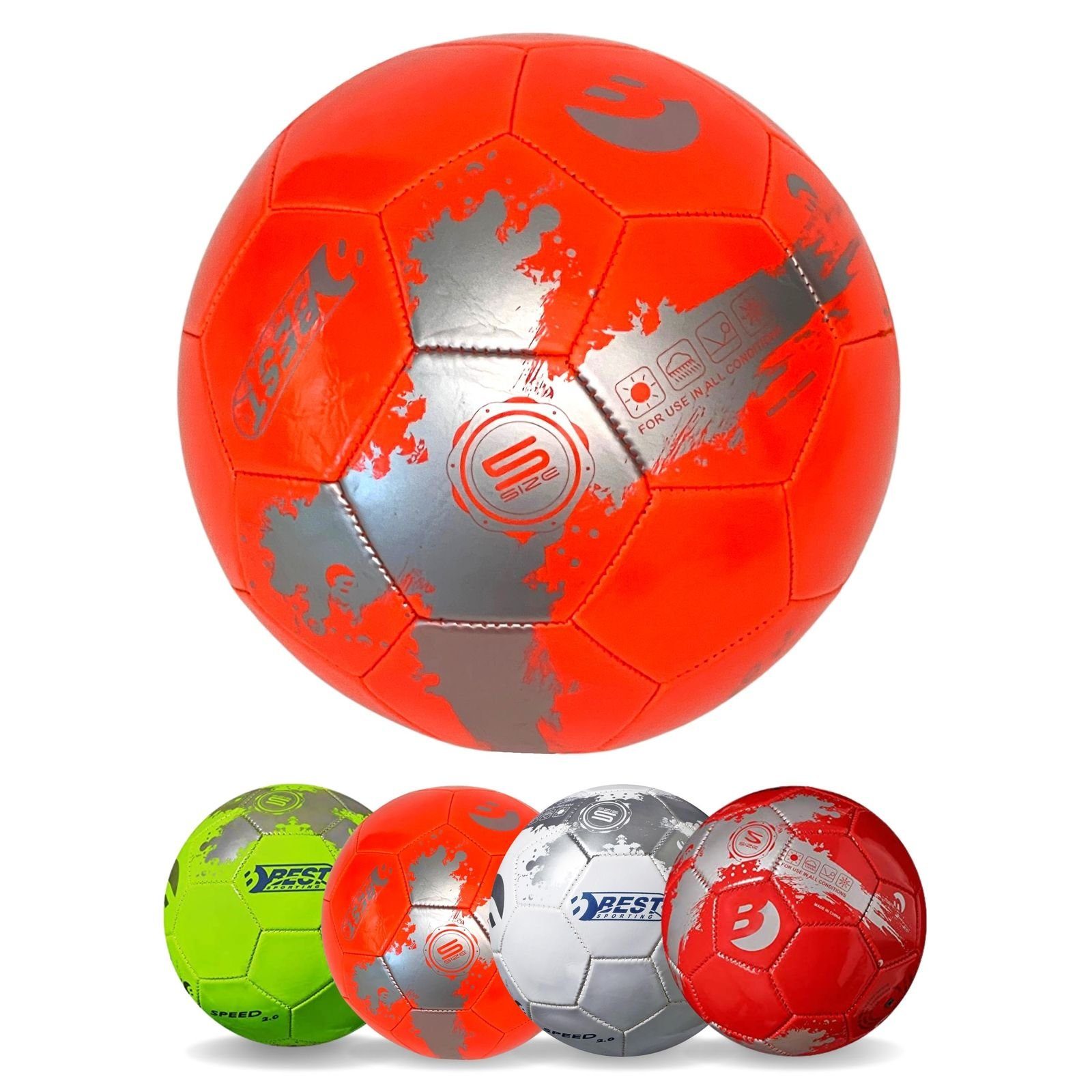 Best Sporting Fußball Speed 2.0 I hochwertiger Ball I bunter Fußball Kinder in Größe 5, Fussball mit coolem Design