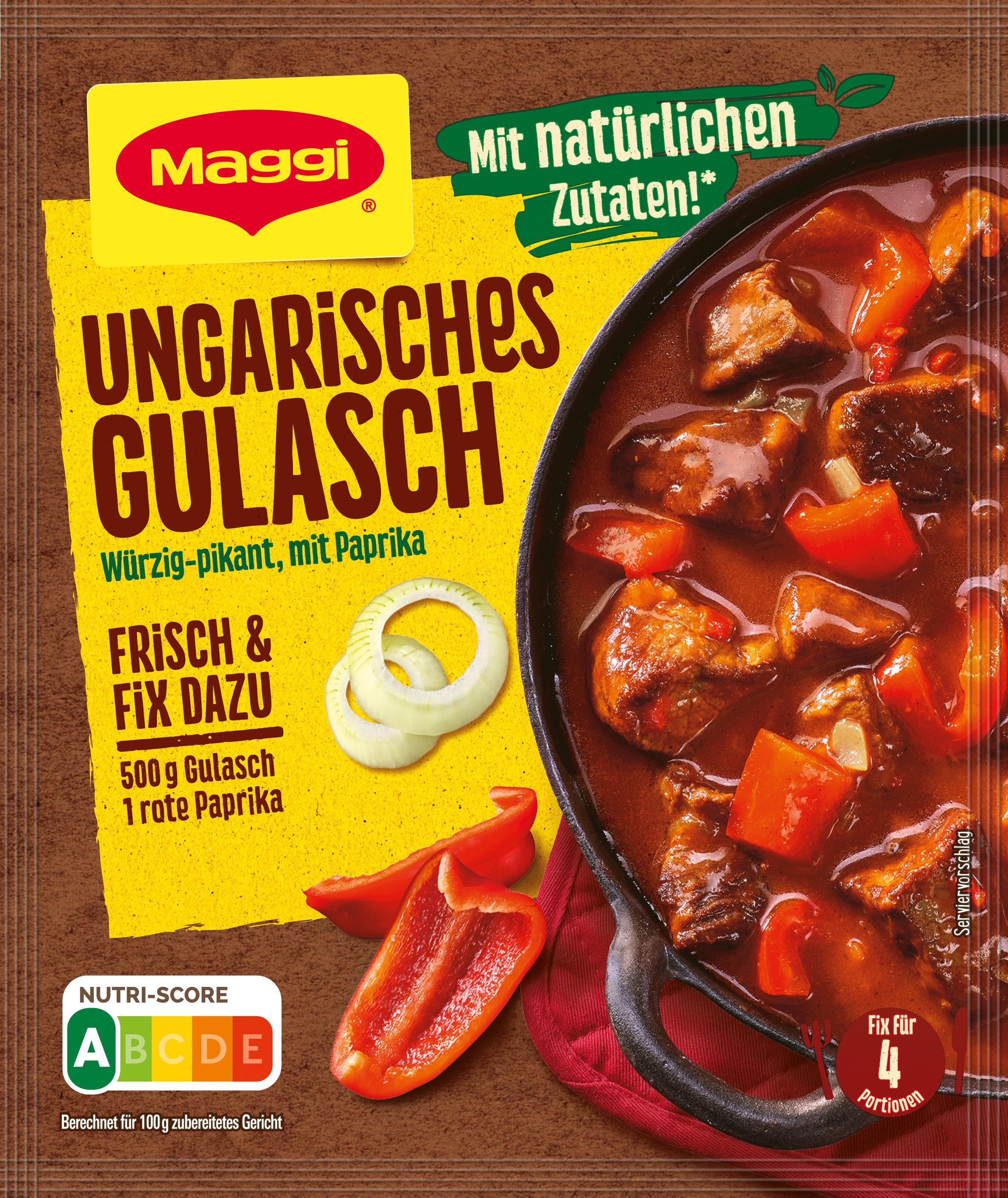 MAGGI Saucen, Maggi Fix ungarisches Gulasch Wuerzmix herzhaft lecker klassisch 56 g