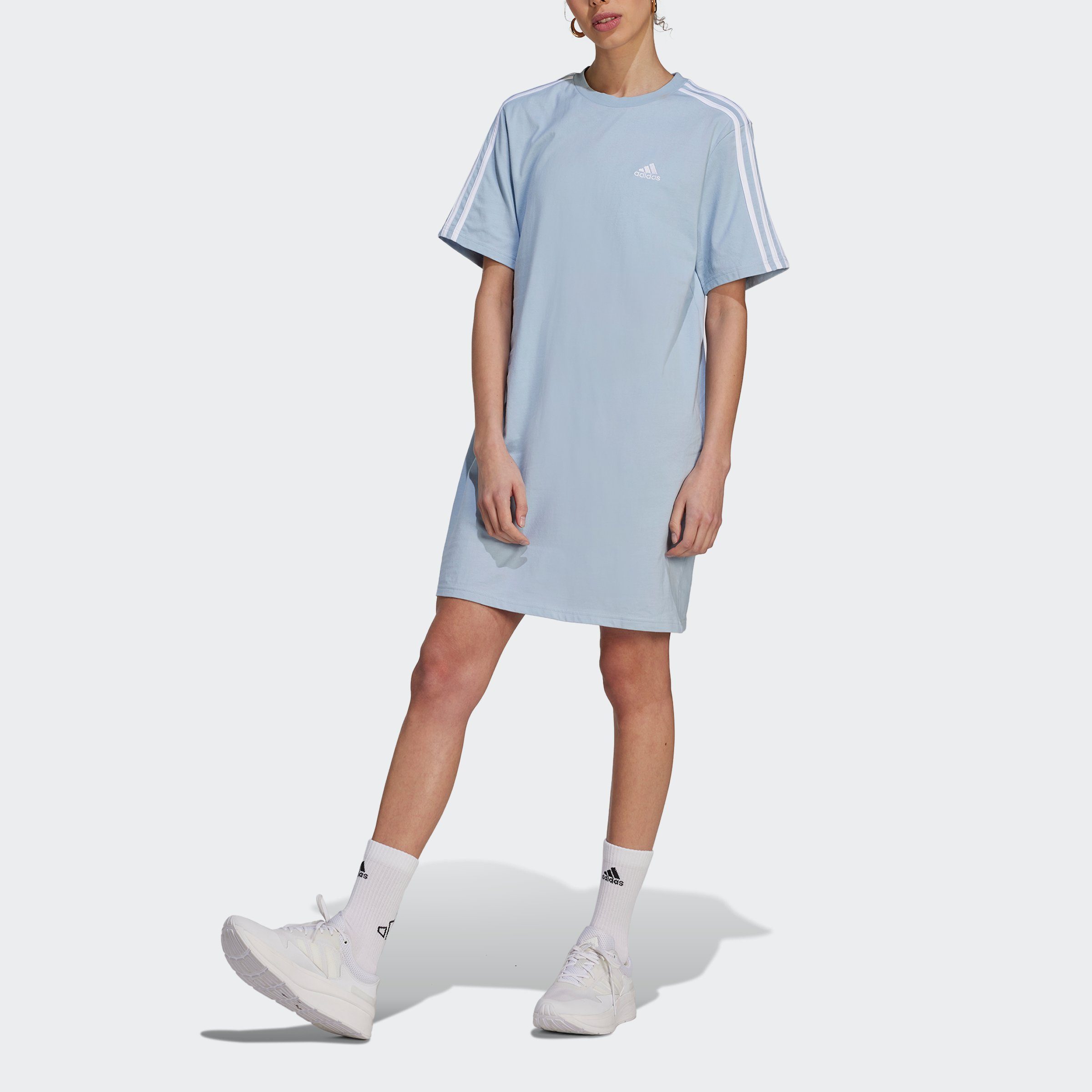 adidas Sportswear Shirtkleid T Blue / DR W BF 3S White Wonder