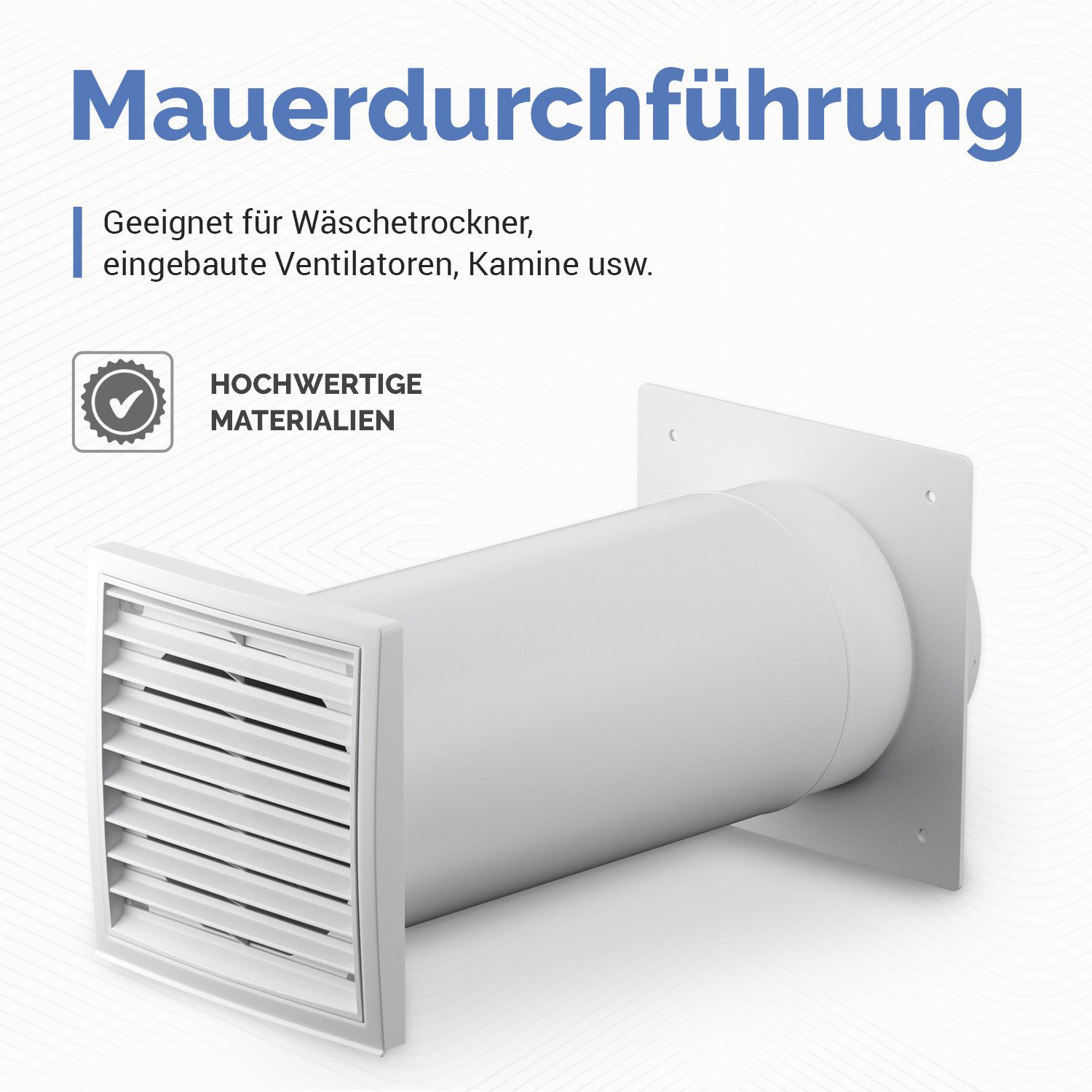 VIOKS Mauerkasten Mauerdurchführung 125erR Rund-Anschlusssysteme, mit Rückstauklappe und Außengitter