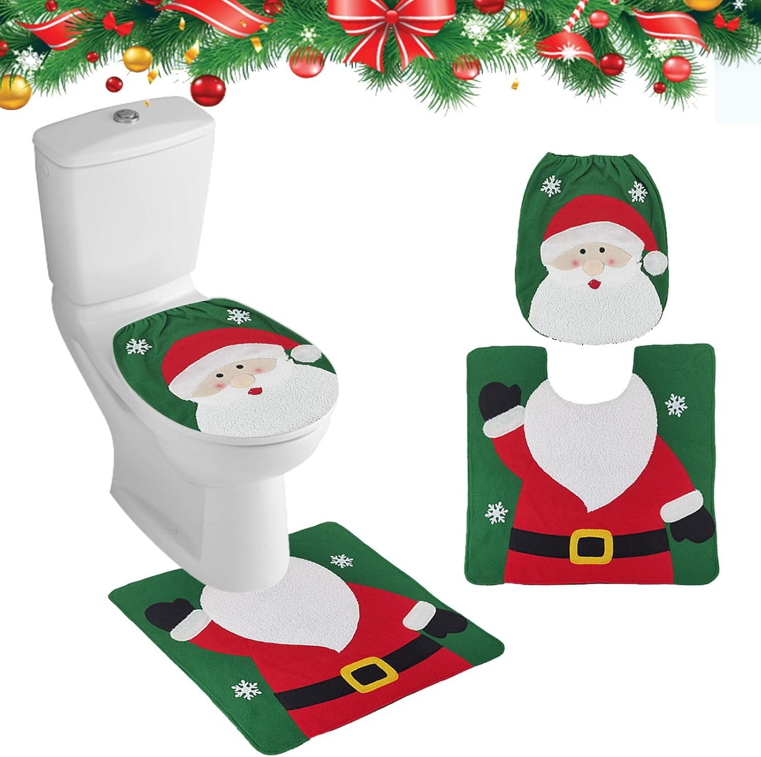 Coonoor WC-Deckelbezug 2 StückeToilettensitzbezug Weihnachten Teppich günstig online kaufen