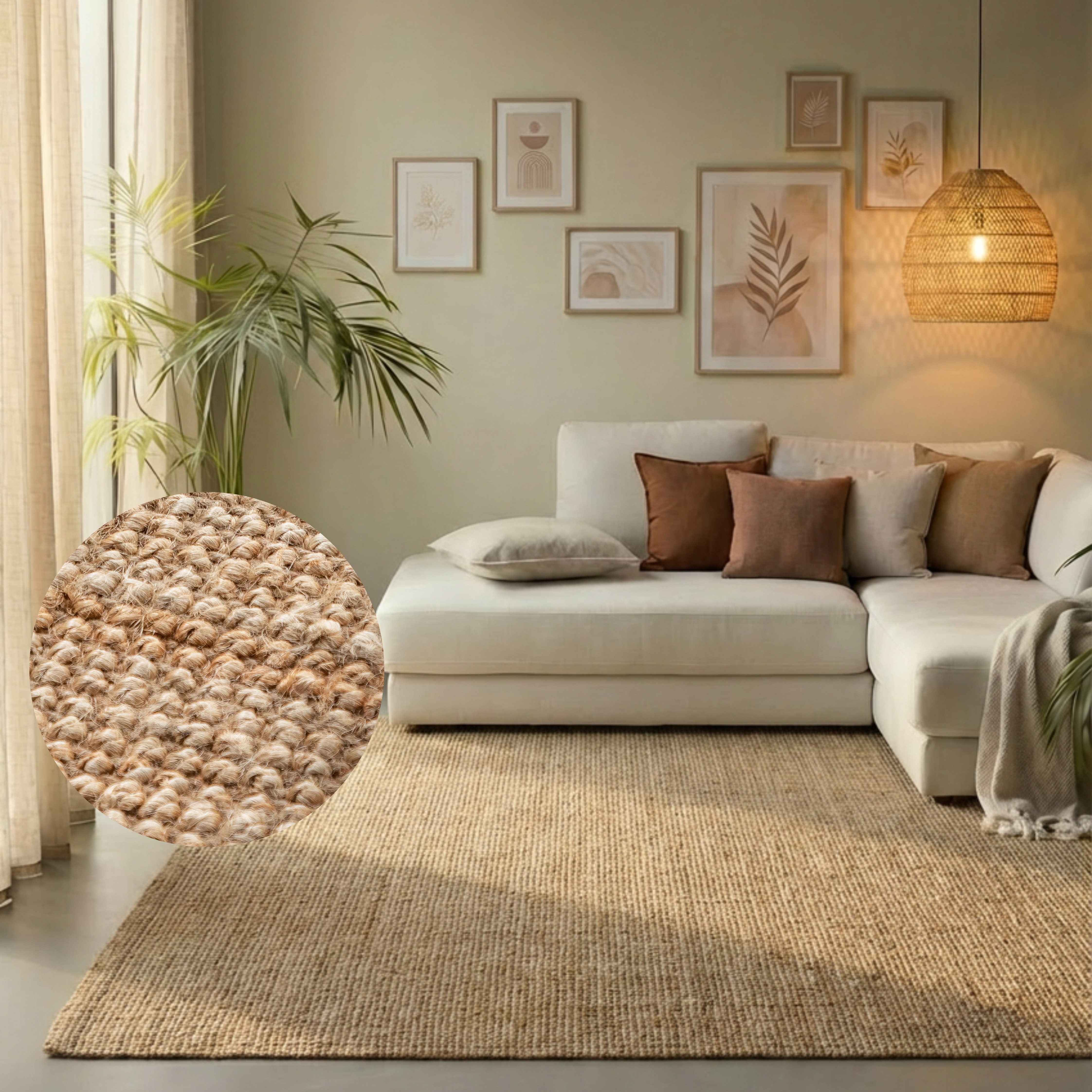 HANSE Home Teppich Jaipur Juteteppich, als Läufer und in Rund, rechteckig, Höhe: 10 mm, 100% Naturfaser, Wohnzimmer, Esszimmer, Schlafzimmer, GRS