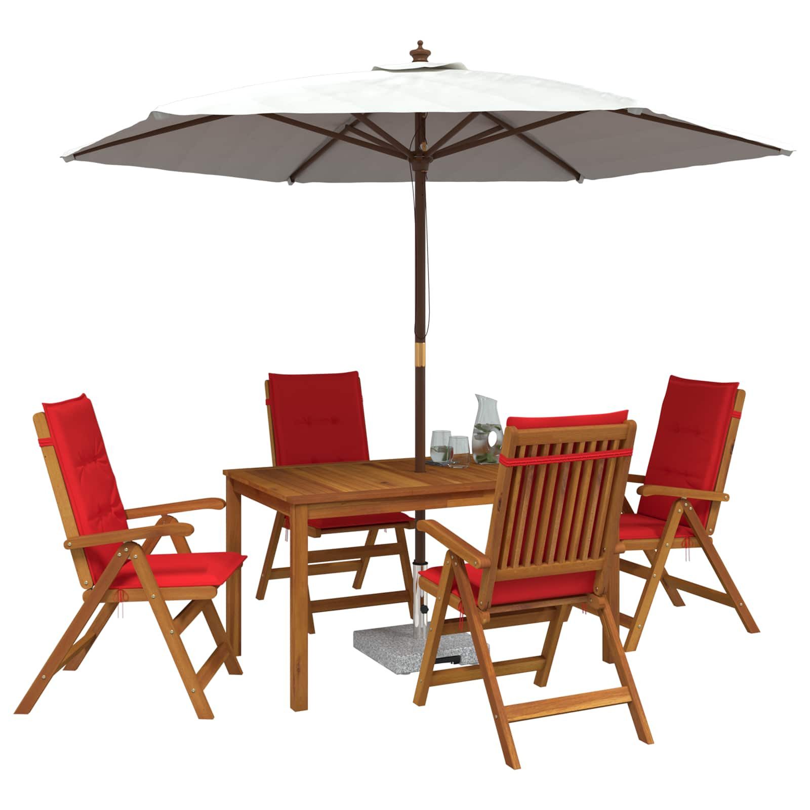 vidaXL Gartenlounge-Set 5-Piece Garden Dining Set Natur Massivholz