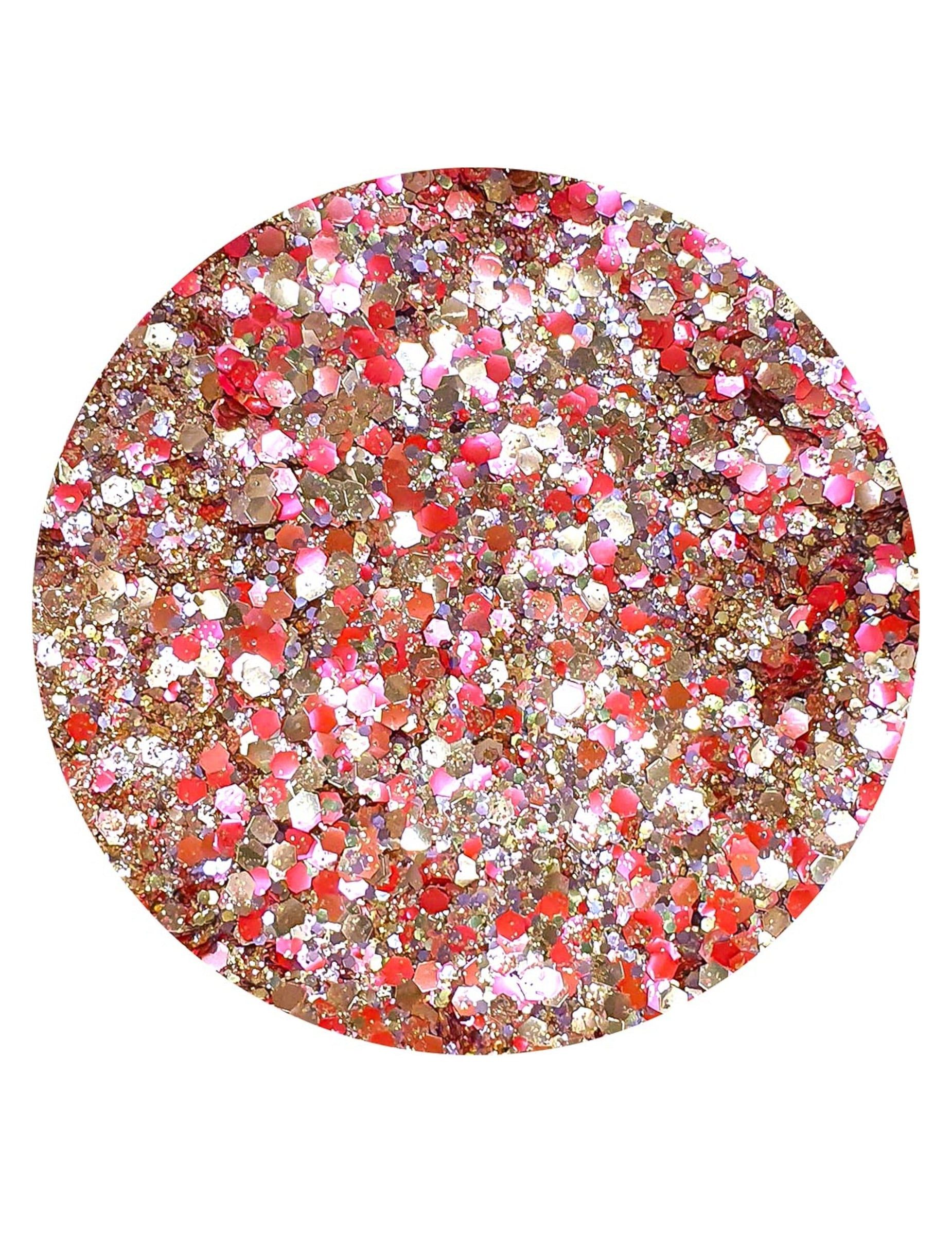 Kostüm Make-Up Glitter rosegold-rot