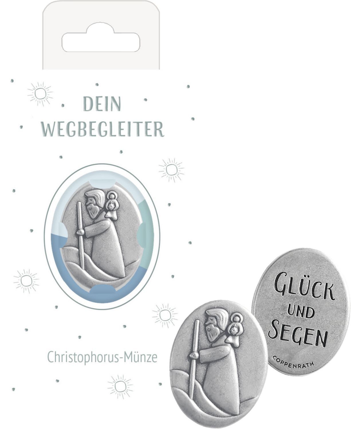 Coppenrath Grußkarte Christophorus-Münze - Glück und Segen Best. Nr. 95728 ¦ Hinweis: Ausfü