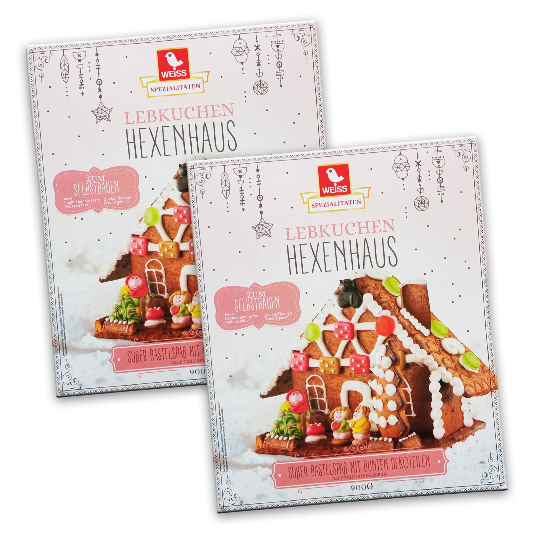 WEISS Weihnachtshaus WEISS Hexenhaus Lebkuchen 2er Set