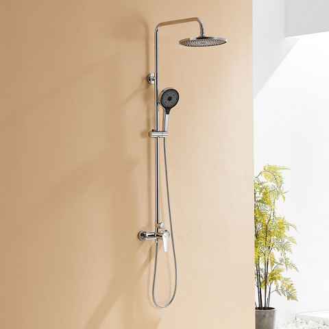 ANTEN Duschsystem Duschset Regendusche mit Handbrause Duscharmatur Kopfbrause Dusche, 3 Strahlart(en), Verstellbar Duschstange: 900–1390mm
