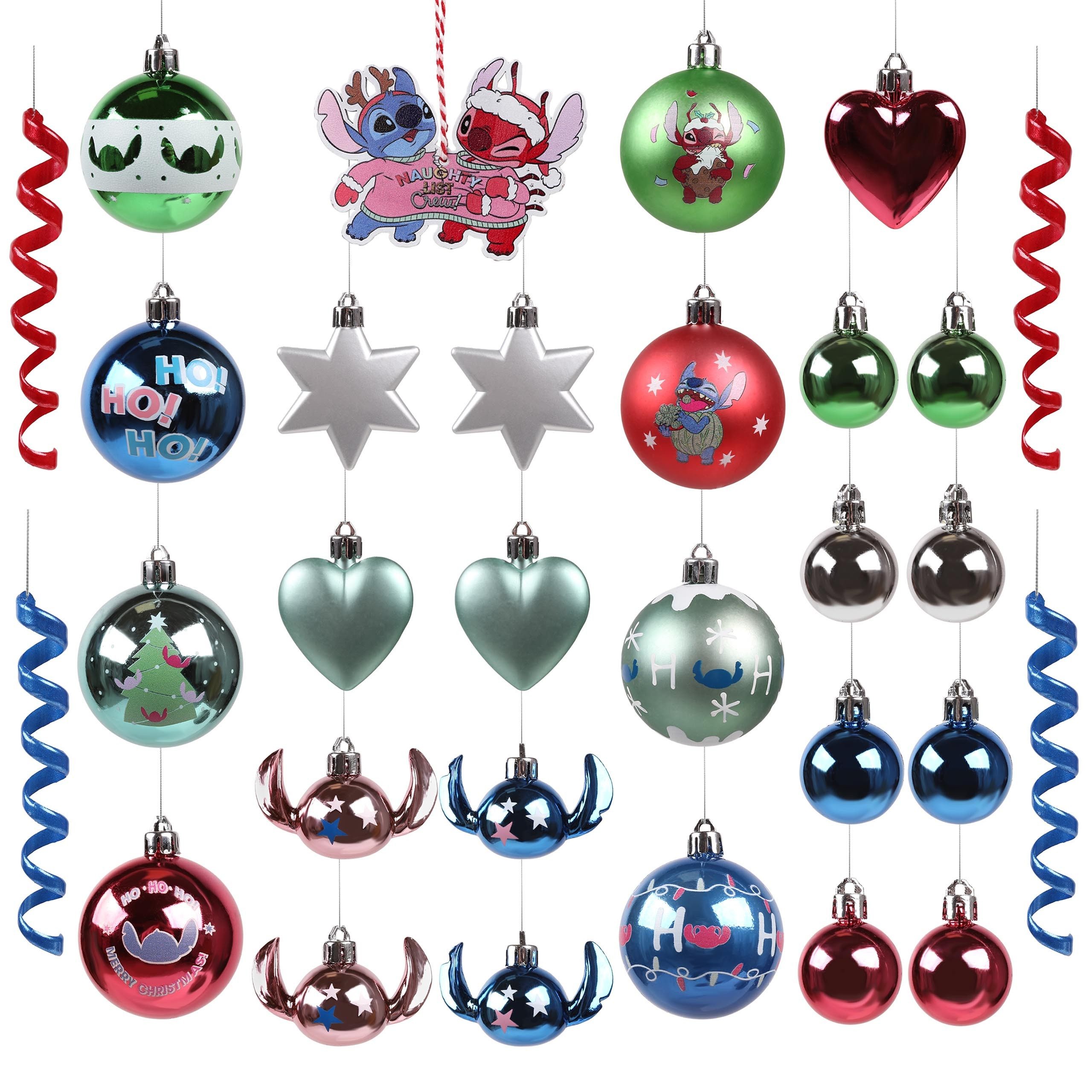Disney Weihnachtsbaumkugel DISNEY Stitch Christbaumkugelset, Kunststoff 30 Stück