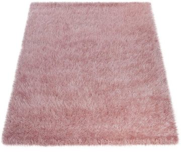 Hochflor-Teppich Glamour 300, Paco Home, rechteckig, Höhe: 70 mm, Uni Farben, mit weichem Glanz Garn, auch als Läufer erhältlich