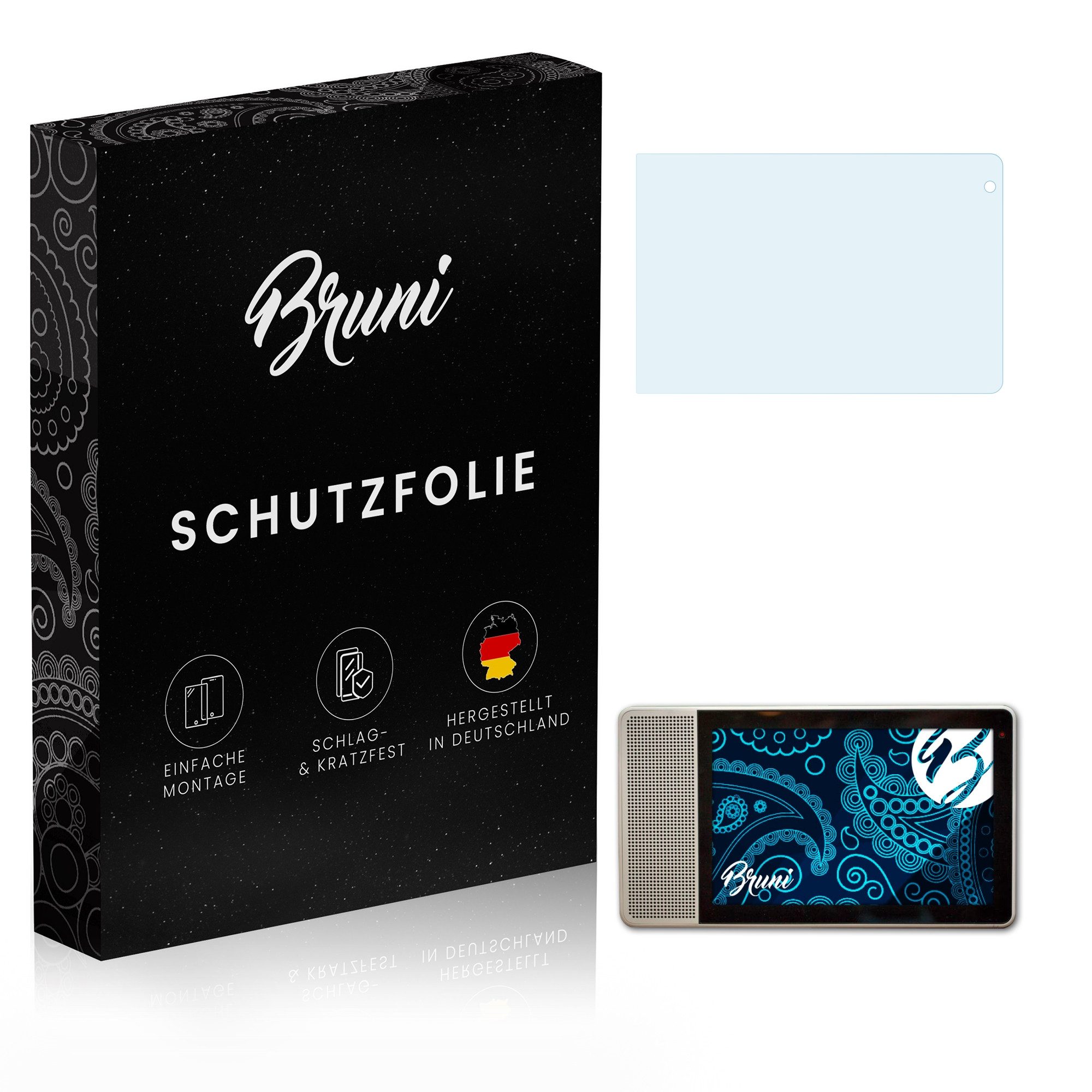 Bruni Schutzfolie für Lenovo Smart Display 8 inch, (2 Folien), praktisch unsichtbar