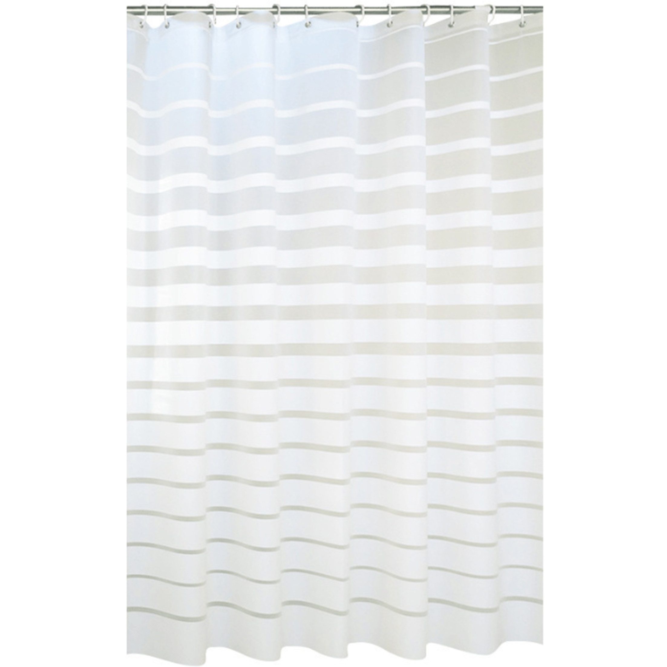 KINSI Duschschirm Wasserdichter Duschvorhang mit Anti-Schimmel-Funktion & Ösen Breite 180 cm, Badezimmer Vorhang für Bad