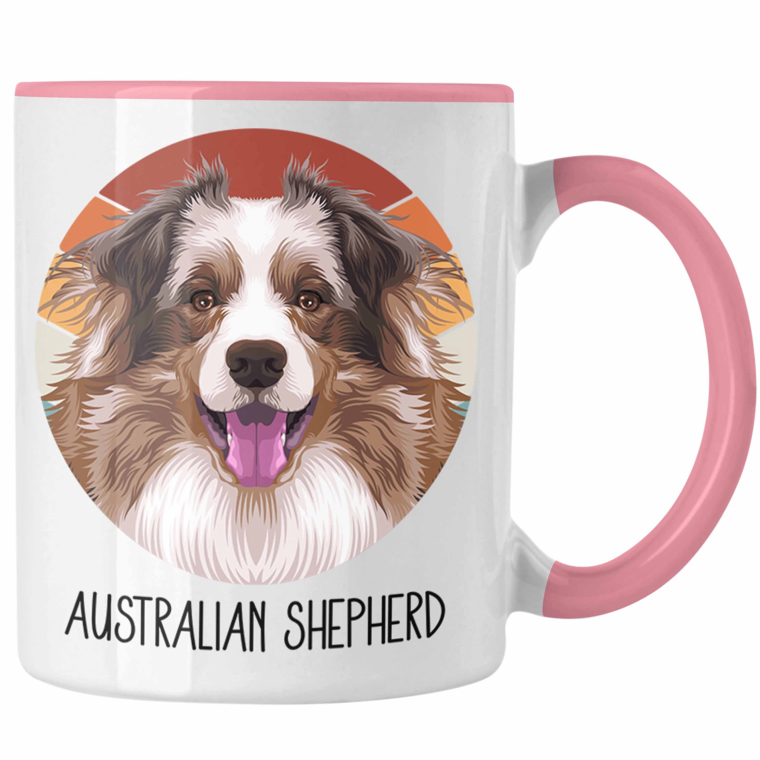 Trendation Tasse Australian Shepherd Besitzer Tasse Geschenk Lustiger Spruch Geschenkid Rosa