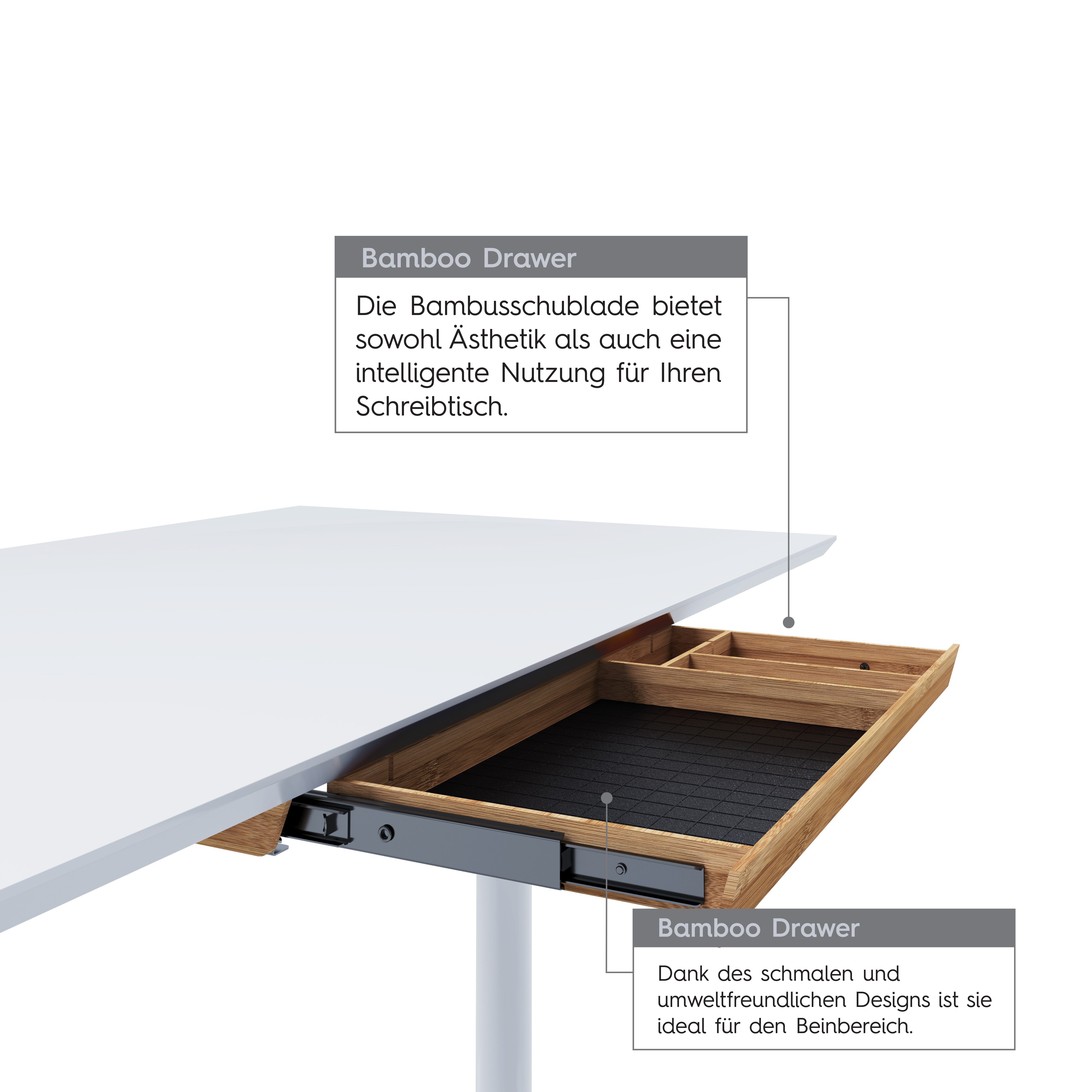 praktischer (Schreibtisch mit Schublade Organizer, Einlage unterhalb Vollauszug), Stiftablage, Utensilien-Auszug, zur Befestigung Bambus der Arbeitsplatte Unterbauschublade, Unterbauschublade Actiforce Schubladenauszug,