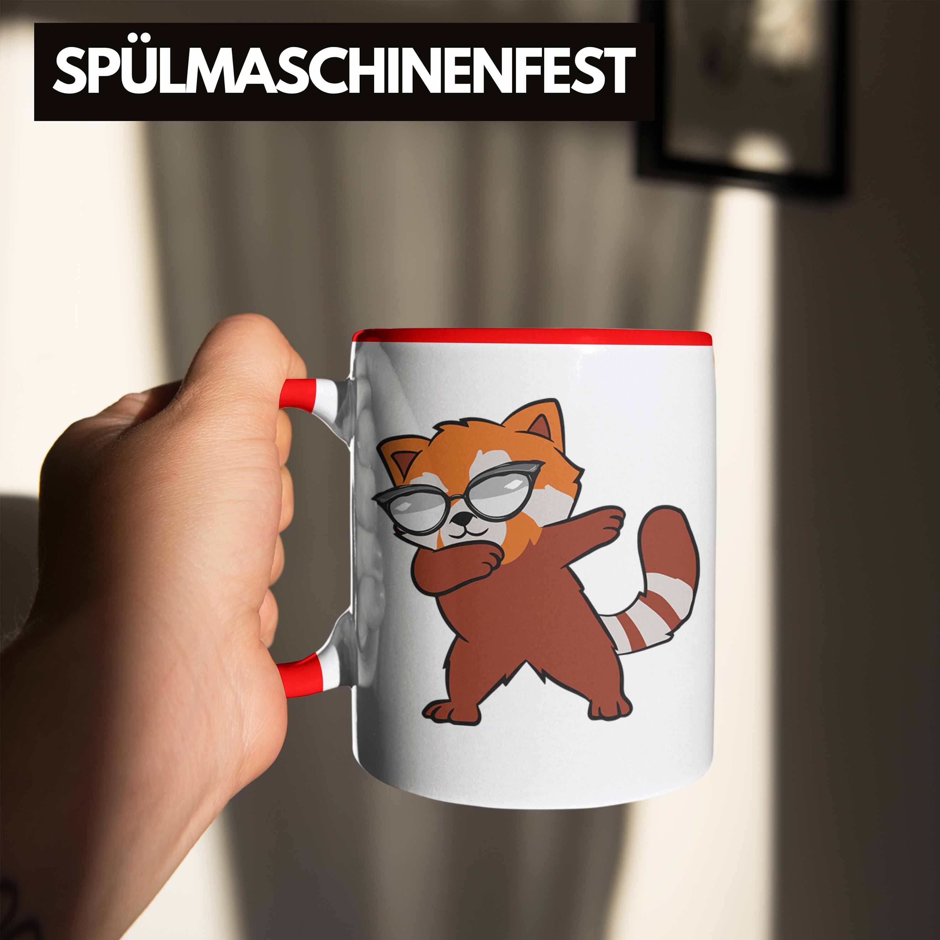 Dancing Trendation Mädchen Tasse Grafik Lustige Panda - Trendation Kinder Tasse Roter Dab Cooler für Musik Geschenkidee Jungs