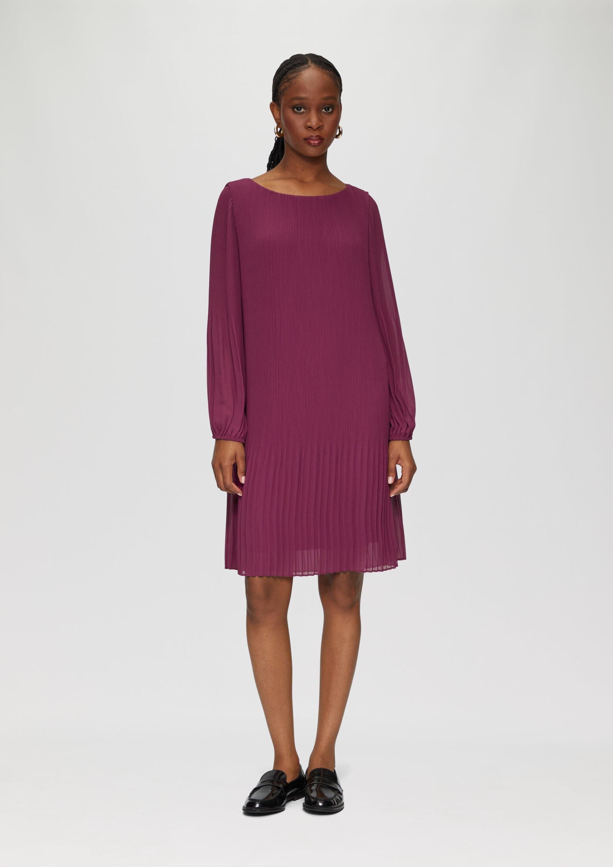 s.Oliver Minikleid Kleid Plissiertes Chiffonkleid günstig online kaufen