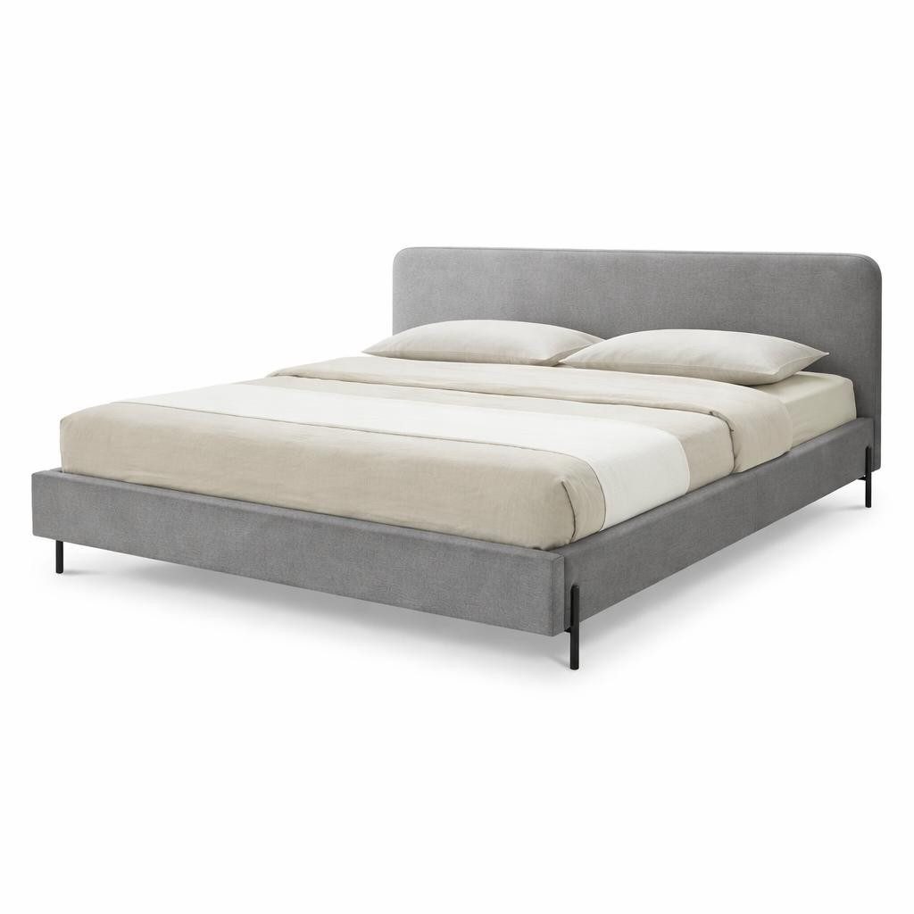 Xlmoebel Polsterbett Graues Doppelbett bequemes Bett mit Stoffbezug hochwertige Betten (1-tlg., 1-tlg)