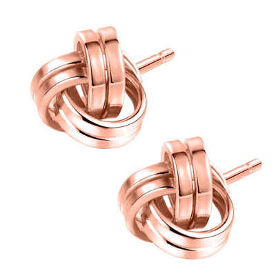 Limana Paar Ohrstecker echt 925 Sterling Silber Rosegold Gold Rotgold, kleine elegante Ohrringe für jeden Tag