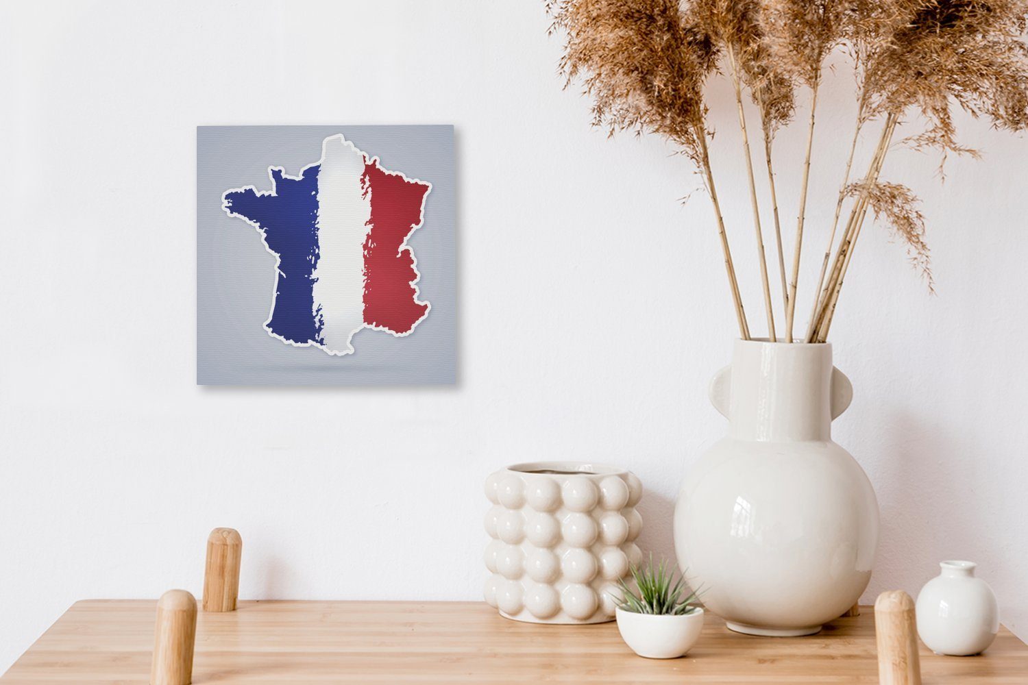 Eine St), Leinwandbild Wohnzimmer Schlafzimmer Frankreich in von Leinwand Flagge, für Bilder der den Illustration OneMillionCanvasses® (1 Farben