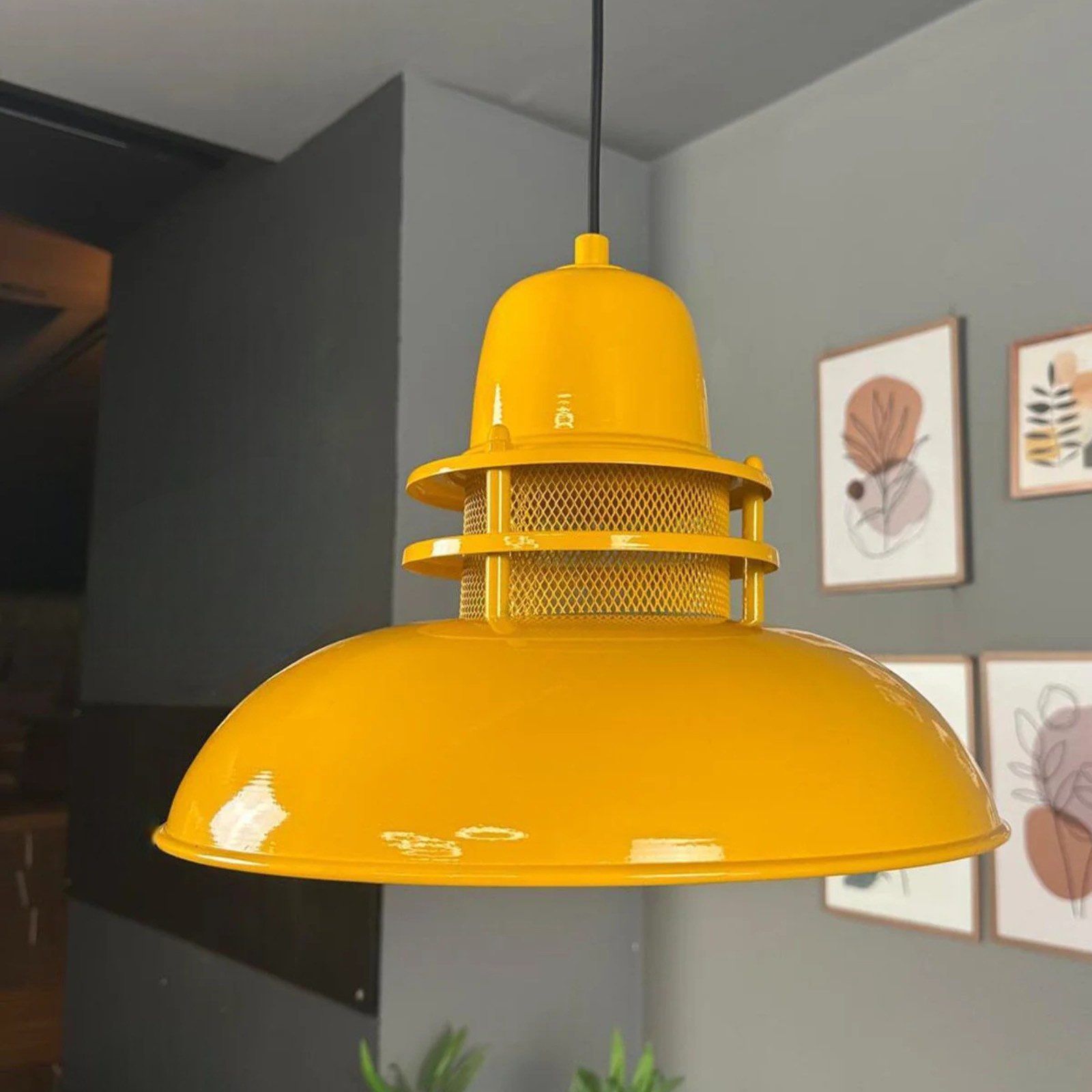 Bamyum Pendelleuchte Bamyum Hängelampe Metall Ø34 cm E27 Retro Lampe, ohne Leuchtmittel – Bild 3 von 5