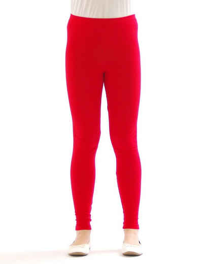 SYS Leggings Kinder Mädchen Leggings Hose lang blickdicht aus Baumwolle