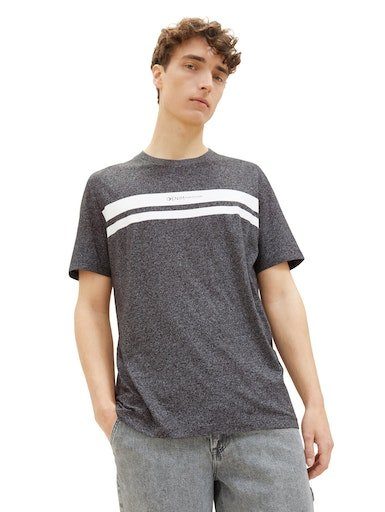 TOM TAILOR Denim T-Shirt mit Frontprintlogo black non-solid