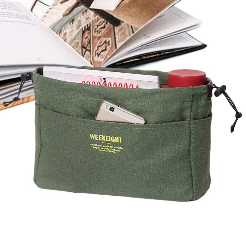 Blusmart Beuteltasche Kordelzug Canvas Aufbewahrungsorganisatoren (Multi-Taschen Liner Bag, Leichte tragbare Reise-Aufbewahrungstasche), Für den Einsatz im Freien, auf Reisen und im täglichen Gebrauch