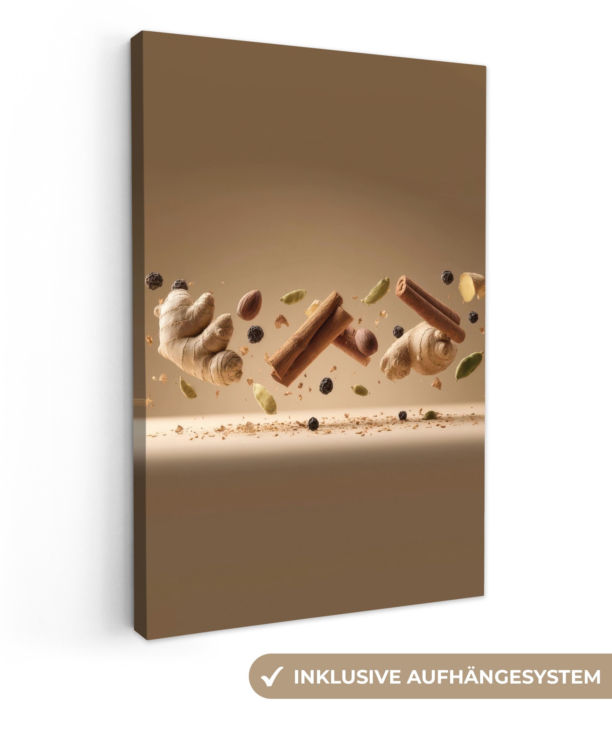 OneMillionCanvasses® Leinwandbild Gewürze - Dynamisch schwebend günstig online kaufen