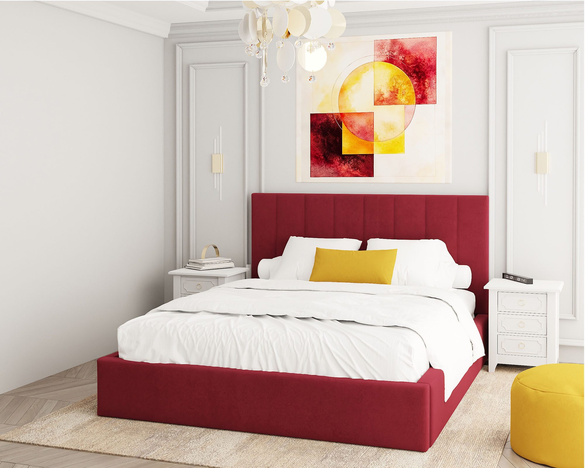 thematys Polsterbett 120x200–180x200 cm – Samt Velours Bett mit Bettkasten & Lattenrost (Optional mit 23 cm Taschenfederkern-Matratze H2, hydraulisches Stauraumbett)