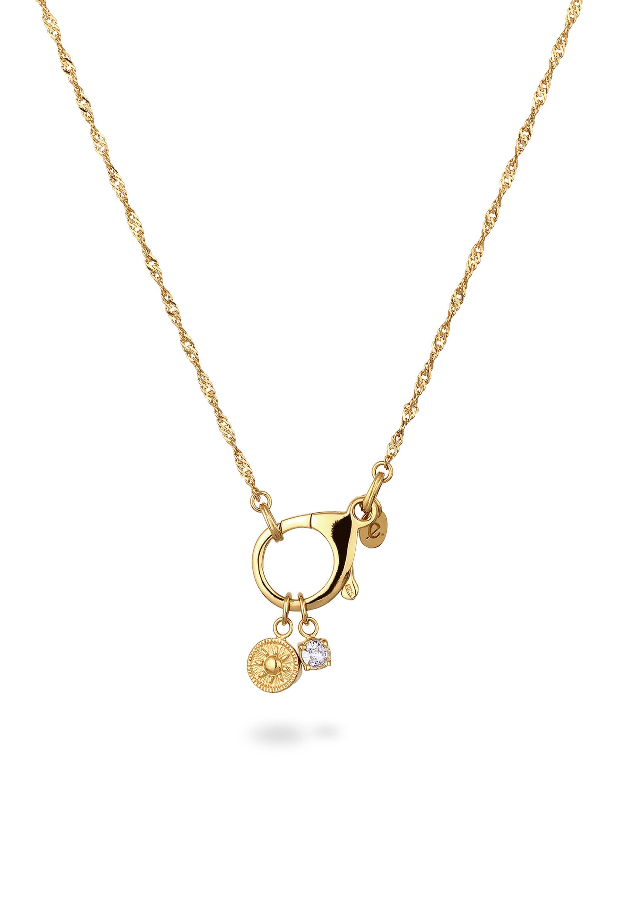Kette mit Anhänger Sonne Zirkonia Weiß 925 Sterling Silber