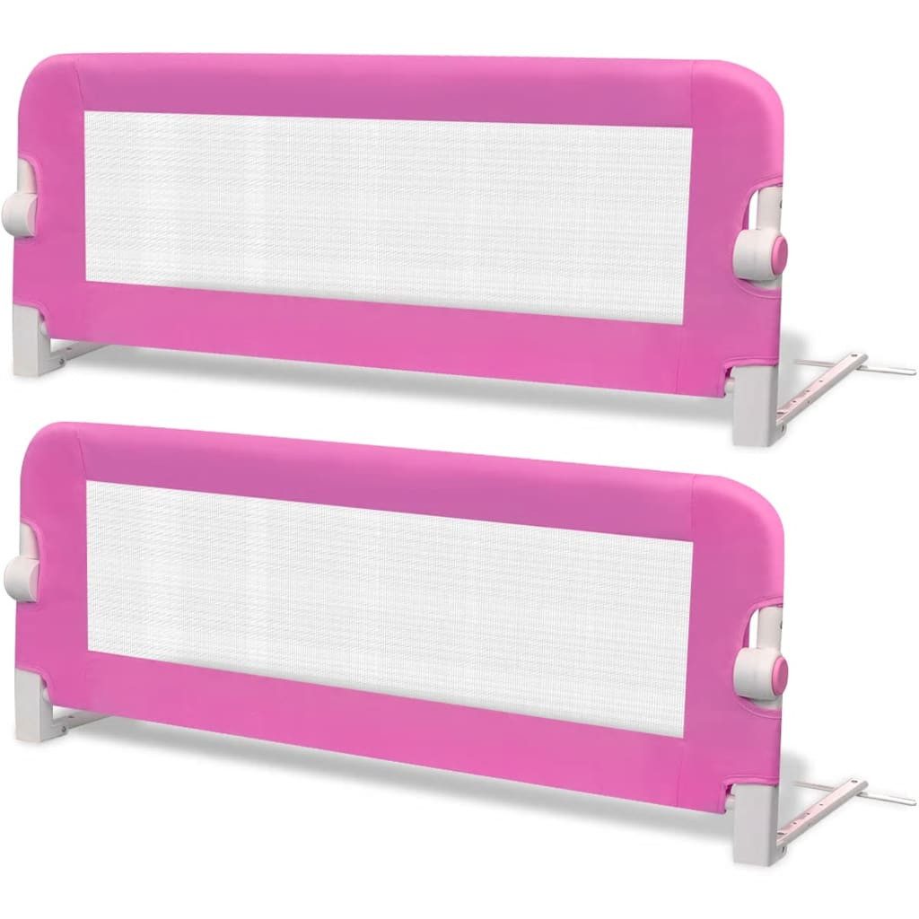 vidaXL Bett Kleinkind Bettschutzgitter 2 Stk. Rosa 102x42 cm (2-tlg)