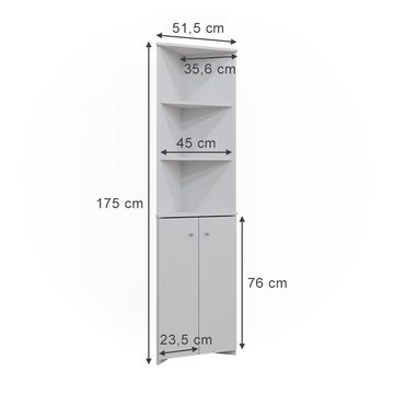 Livinity® Hochschrank Eckschrank Fynn Weiß