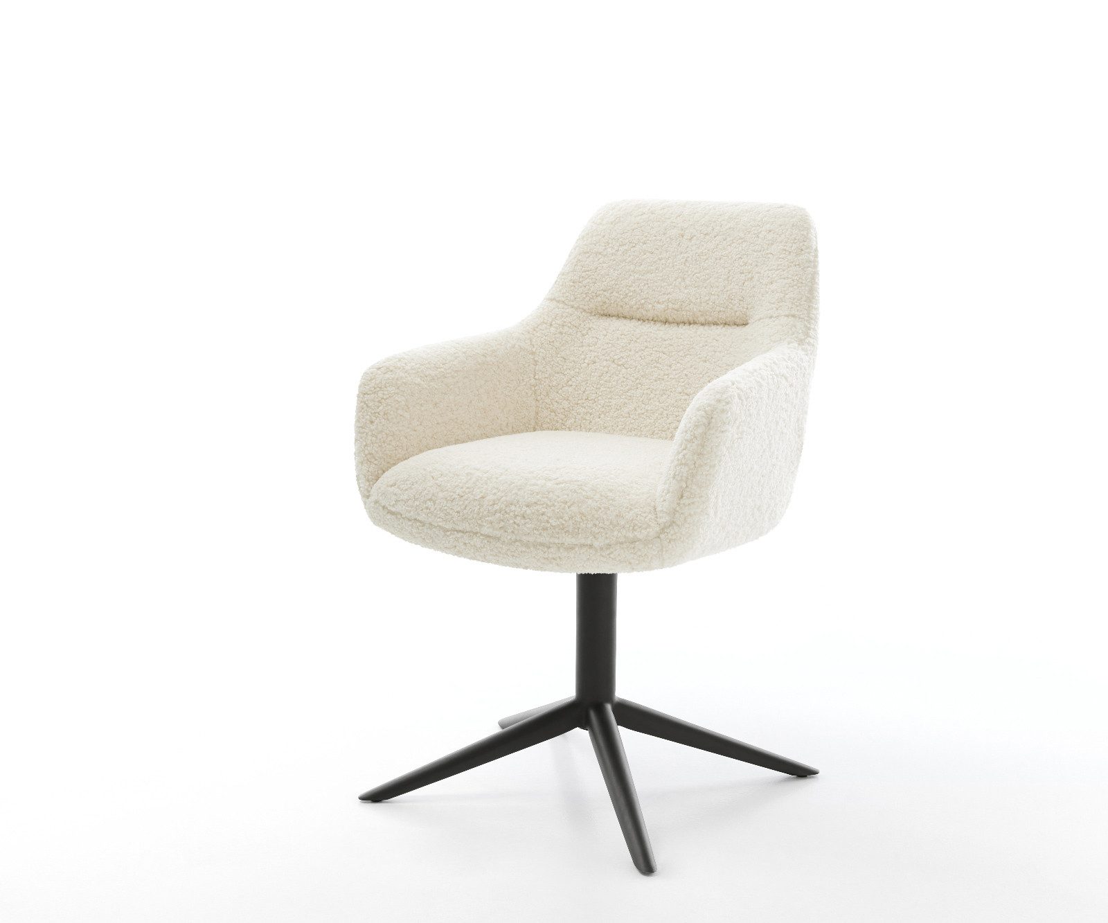 DELIFE Polsterstuhl Pejo-Flex, Fußkreuz Schwarz Teddystoff günstig online kaufen