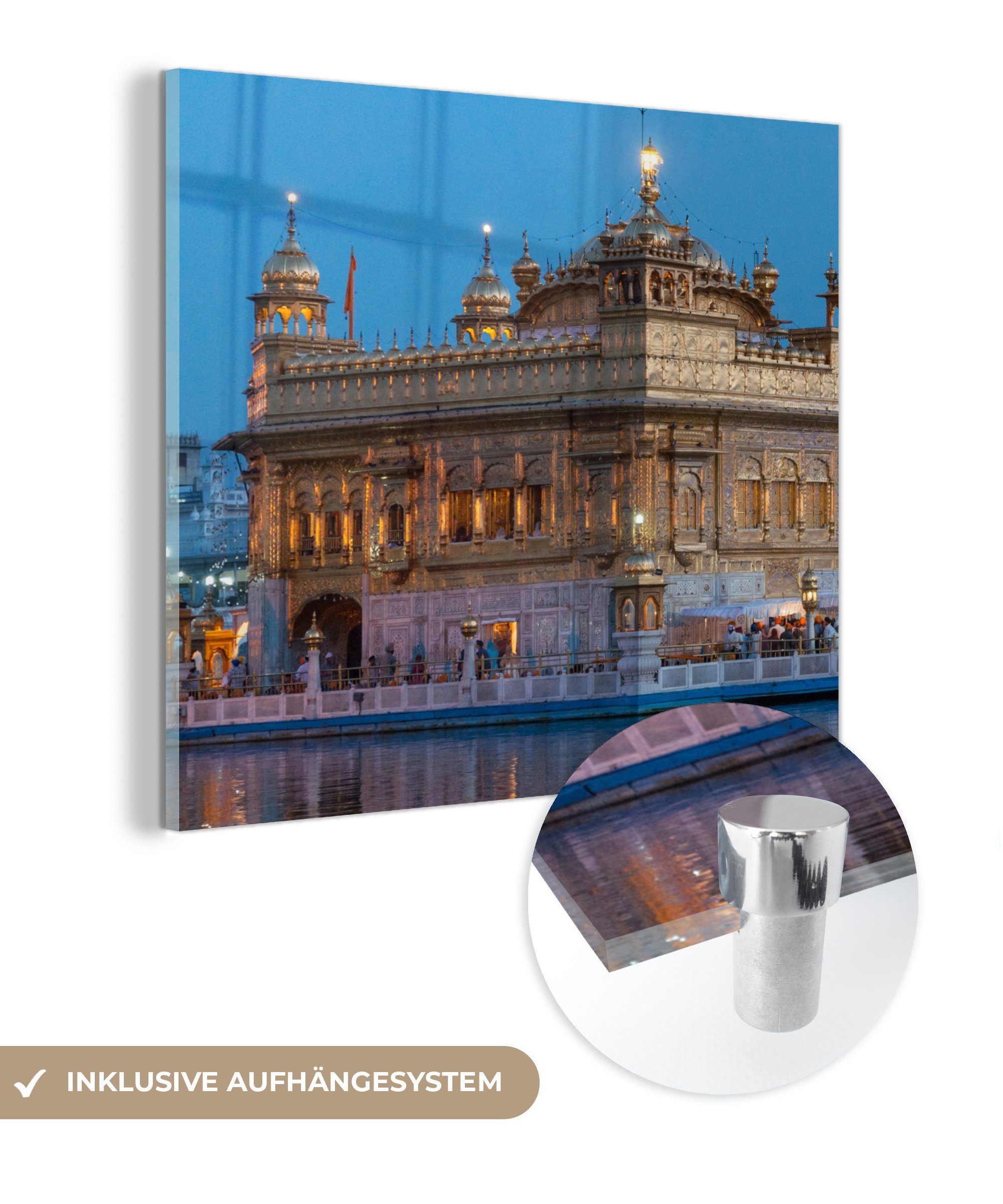 MuchoWow Acrylglasbild Harmandir Sahib-Tempel in der Morgendämmerung, (1 St), Glasbilder - Bilder auf Glas Wandbild - Foto auf Glas - Wanddekoration