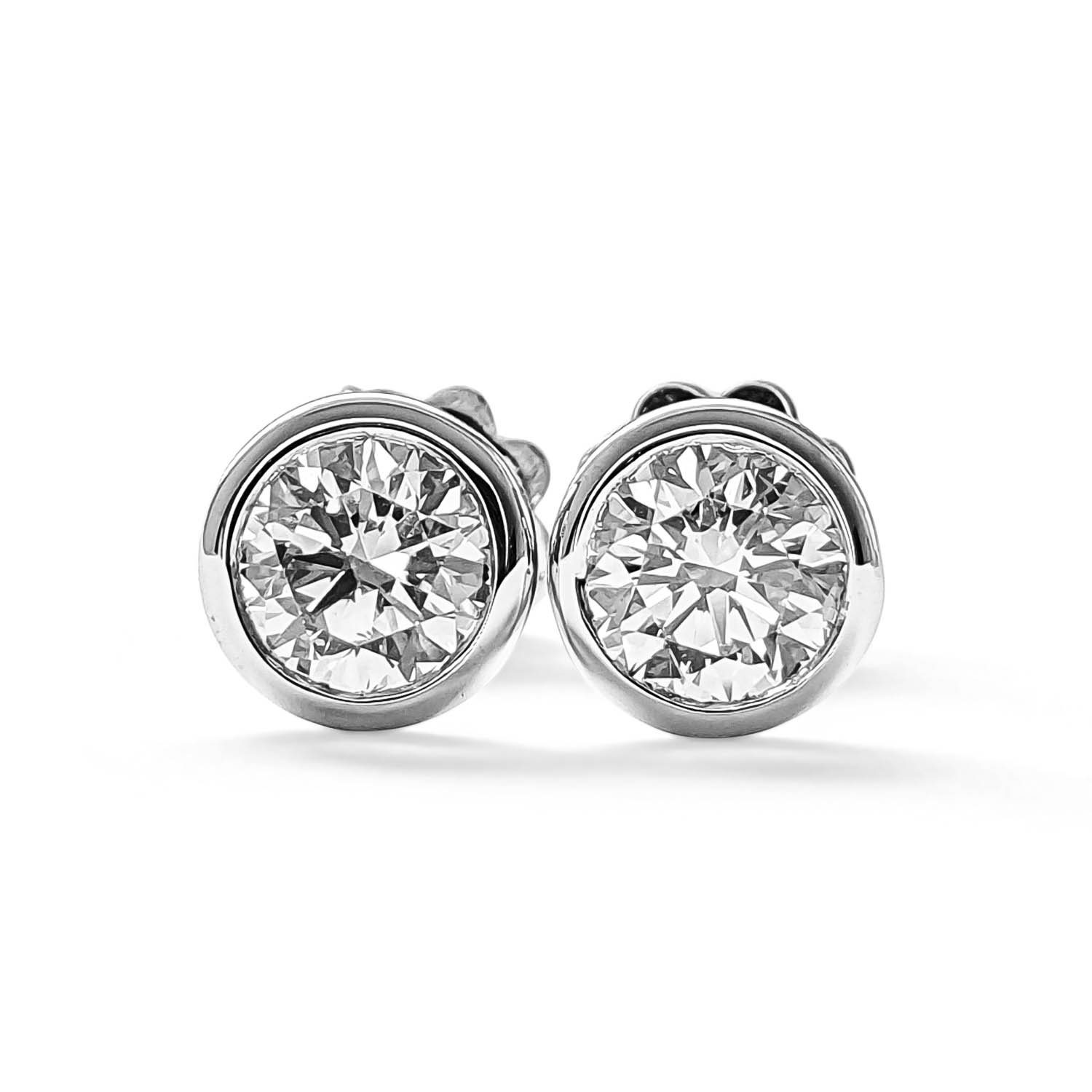Webgoldschmied Paar Серьги-гвоздики Diamant Серьги-гвоздики 750 Weißgold mit 2 Diamanten Brillanten 1,05 F/IF, Weiß