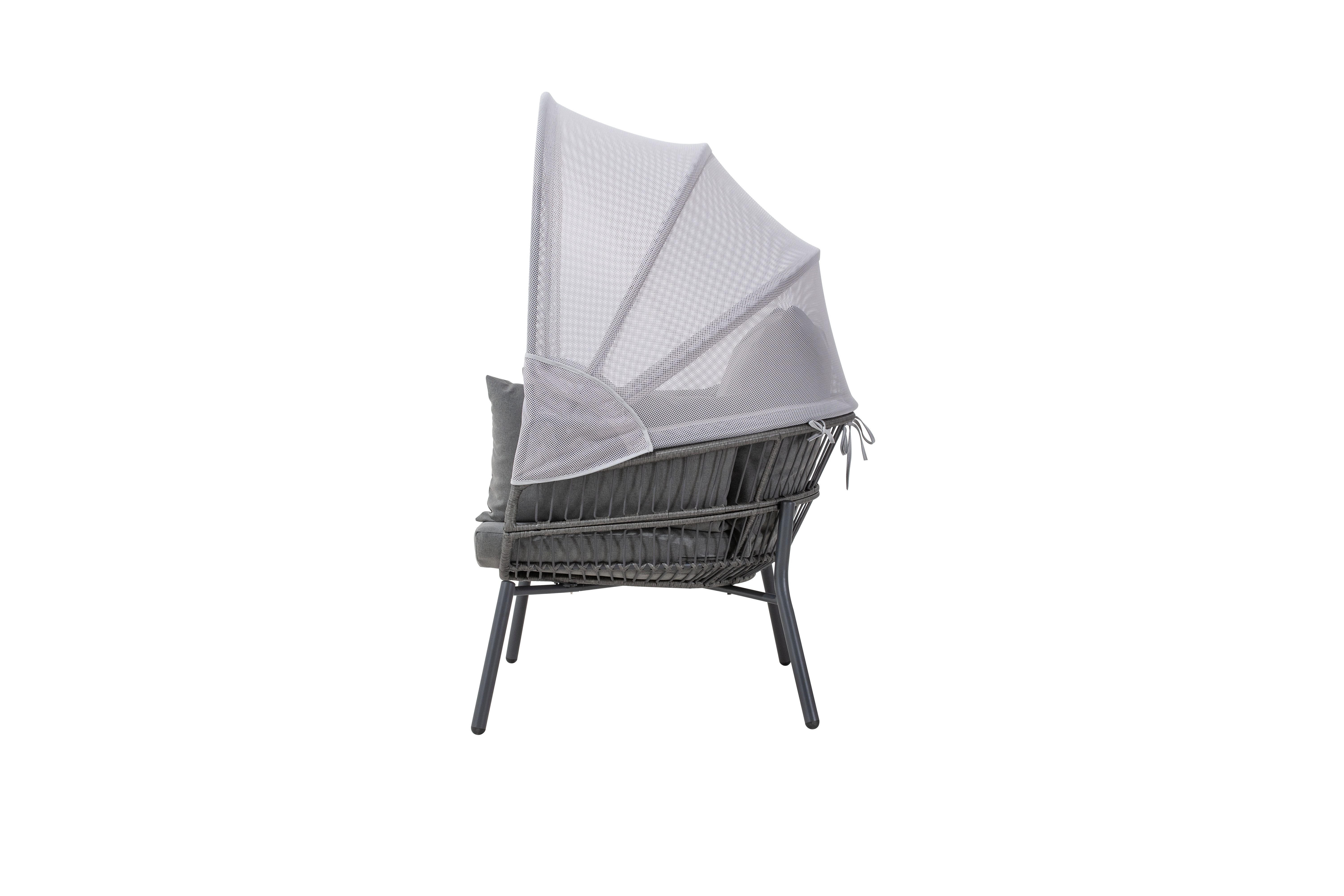Leco Gartensessel Balkonsessel Gartenstuhl Chillsessel Ruhesessel Korbsessel CLARA (Relaxsessel mit Hocker) – Bild 5 von 5