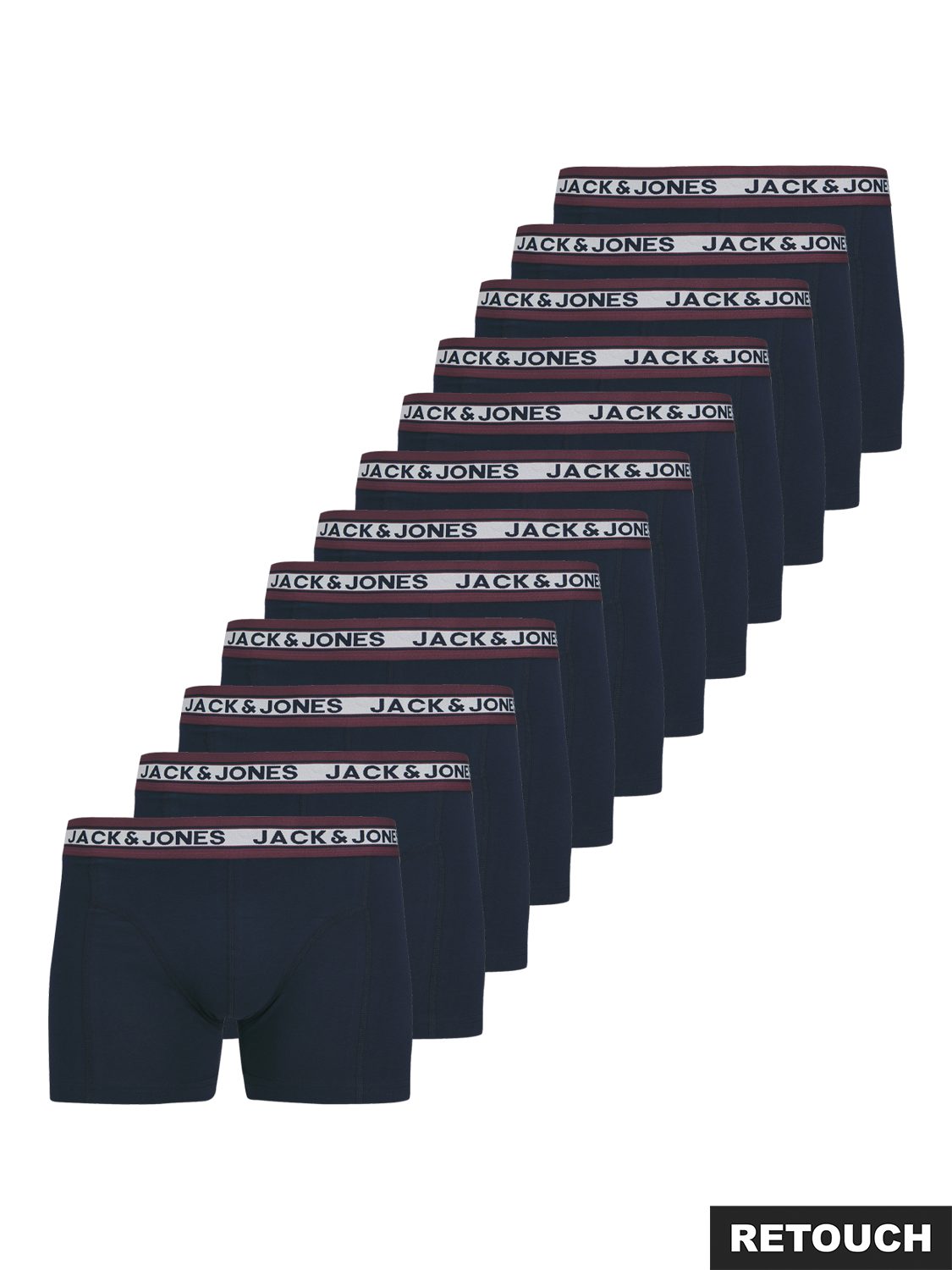 Jack & Jones Trunk JACSOLID Stretchkomfort, elastisch, bequem mit sportlichem Look (Packung, 12-St) bedruckt, modisch, eng anliegend, Baumwollmischung, Bündchen