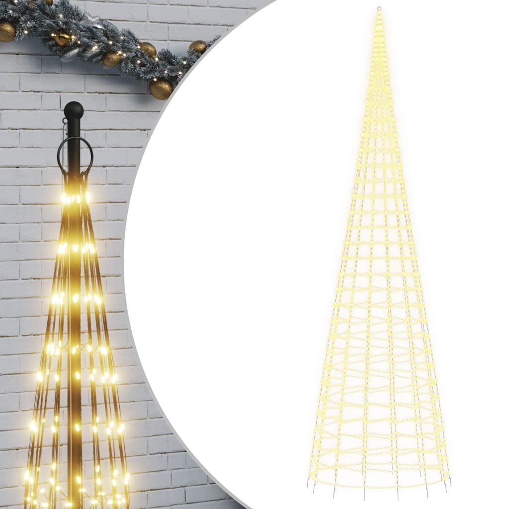 vidaXL Dekolicht 800 cm LED-Weihnachtsbaum für Fahnenmast 3000 LEDs Warmweiß 800 cm Auß